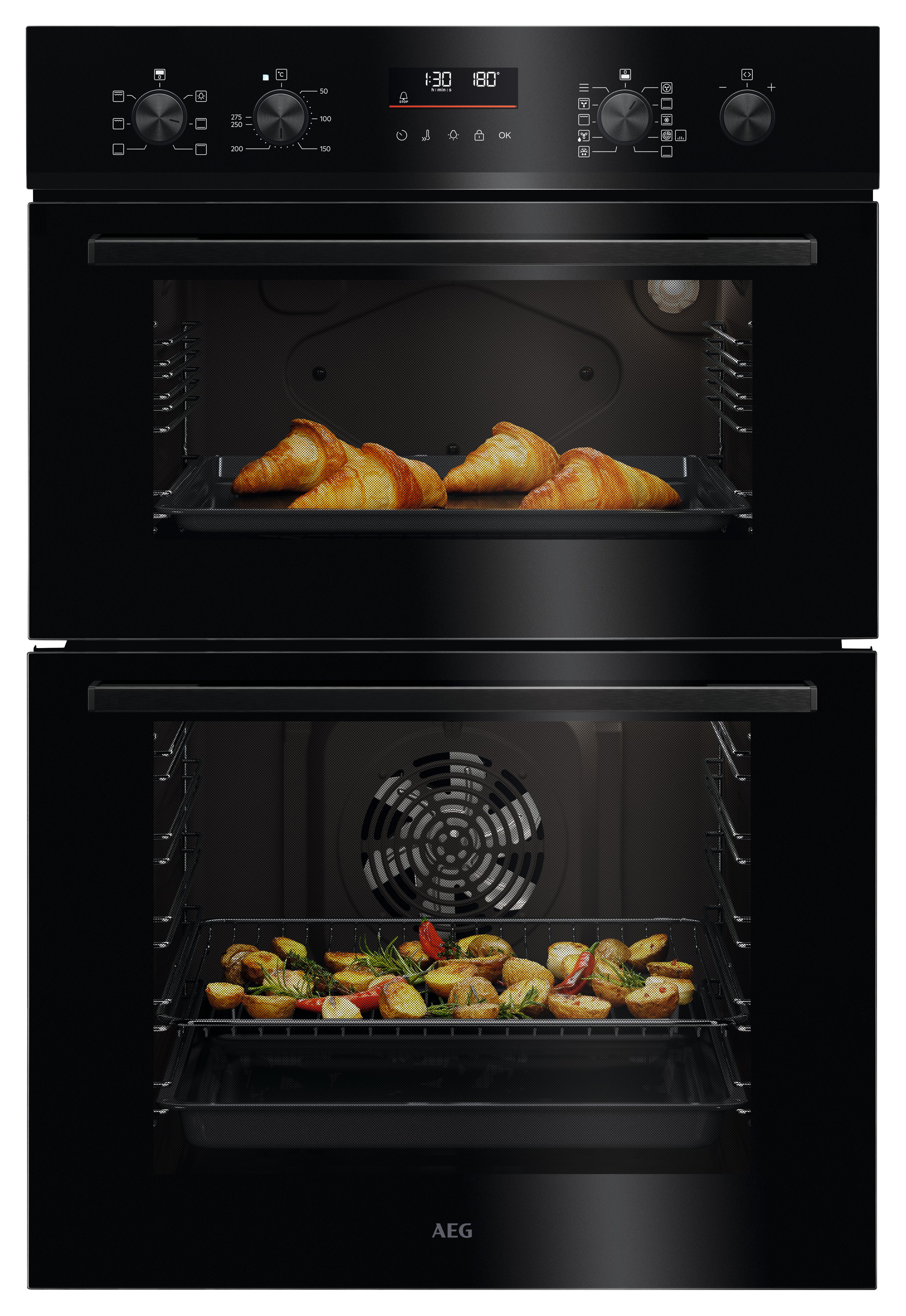 AEG NPU5C40B Multifunction Double Oven - Black