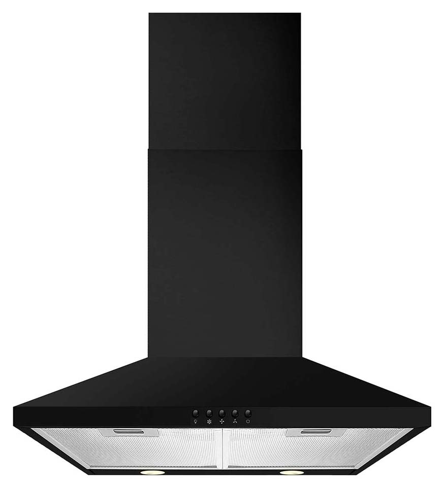 CDA ECH63BL 60cm Chimney Cooker Hood- Black