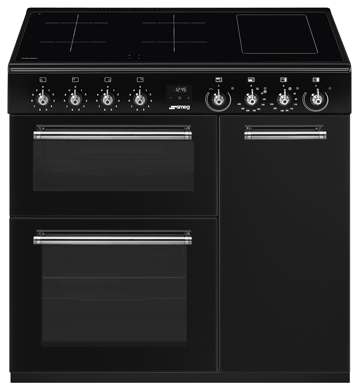 Smeg CX93IMBL 90cm Concert Electric Range Cooker with Induction Hob - Black