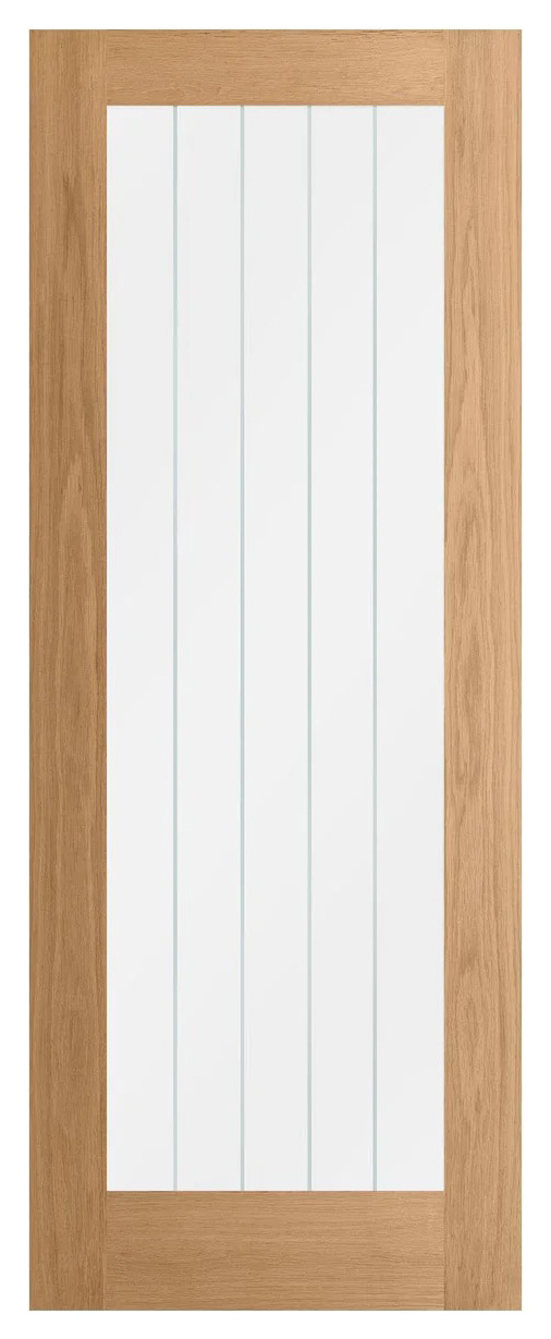 Wickes Geneva Glazed 1 Lite Oak Cottage Internal Door - 1981 x 762mm