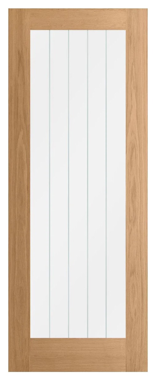 Wickes Geneva Glazed 1 Lite Oak Cottage Internal Door - 1981 x 762mm