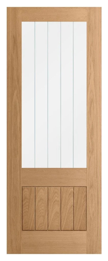Wickes Geneva Glazed 3/4 Lite Oak Cottage Internal Door - 1981 x 762mm