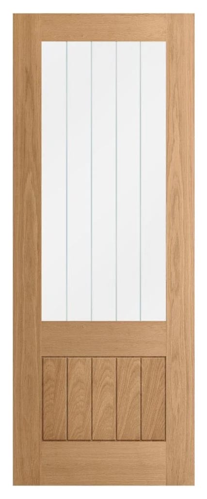 Wickes Geneva Glazed 3/4 Lite Oak Cottage Internal Door - 1981 x 762mm