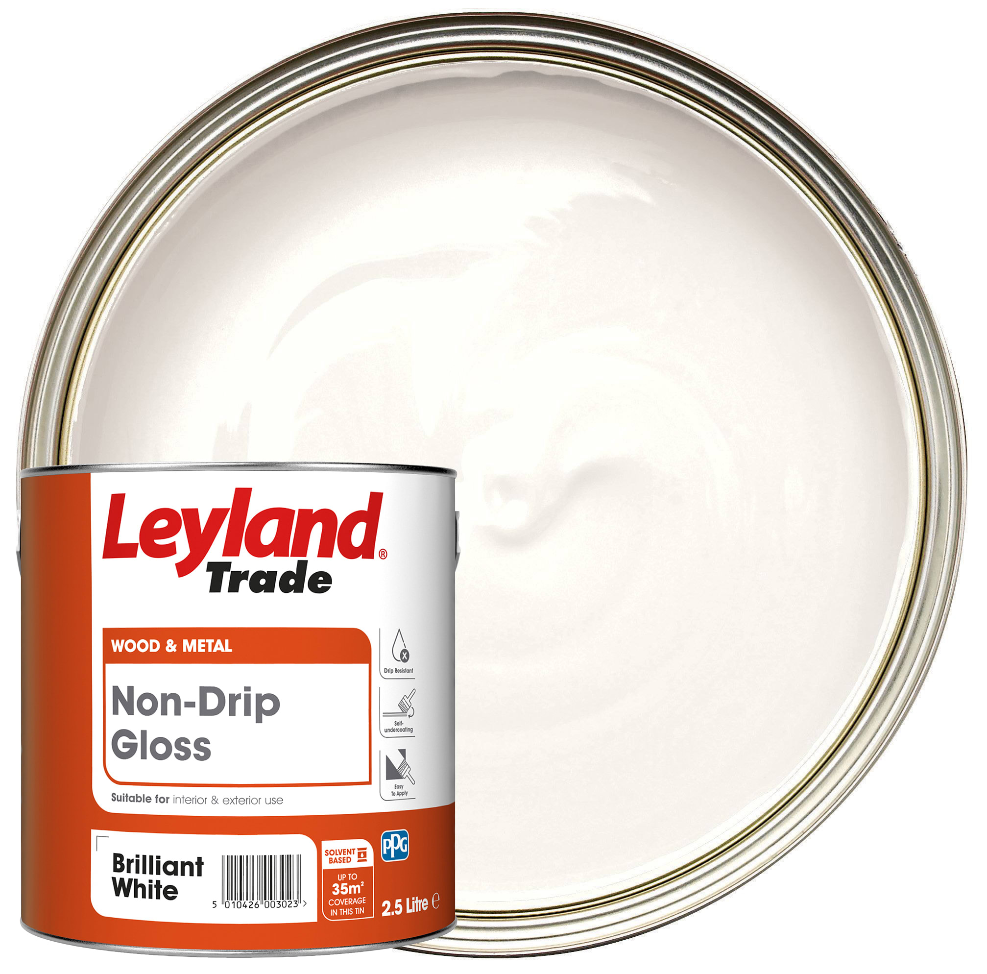 Leyland Trade Non Drip Gloss - Brilliant White - 2.5L