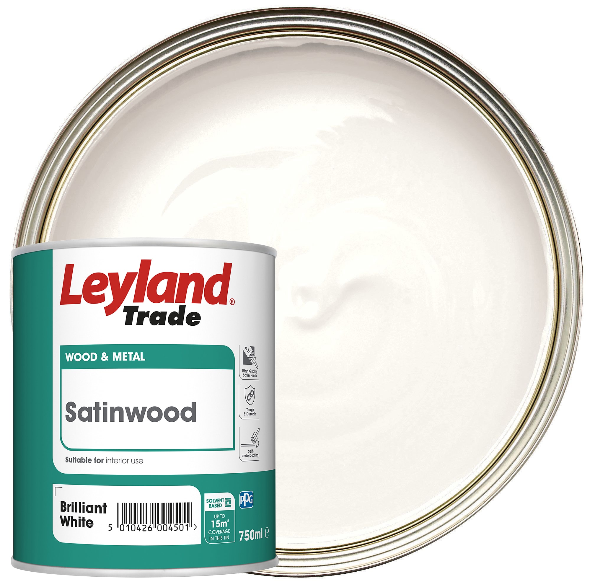 Leyland Trade Satinwood - Brilliant White - 750ml