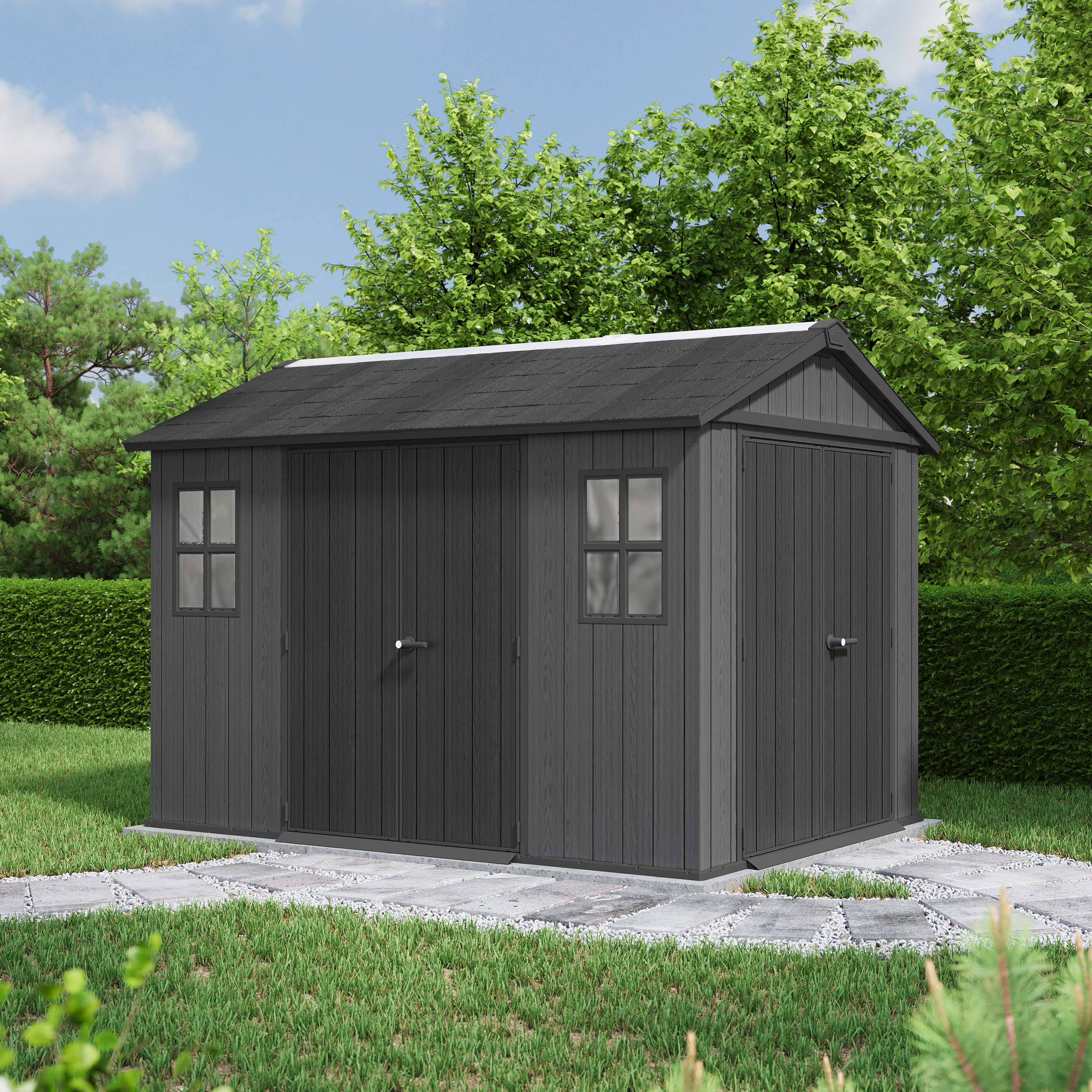 Keter Newton Plus Grey Shed - 7.5 x 11ft