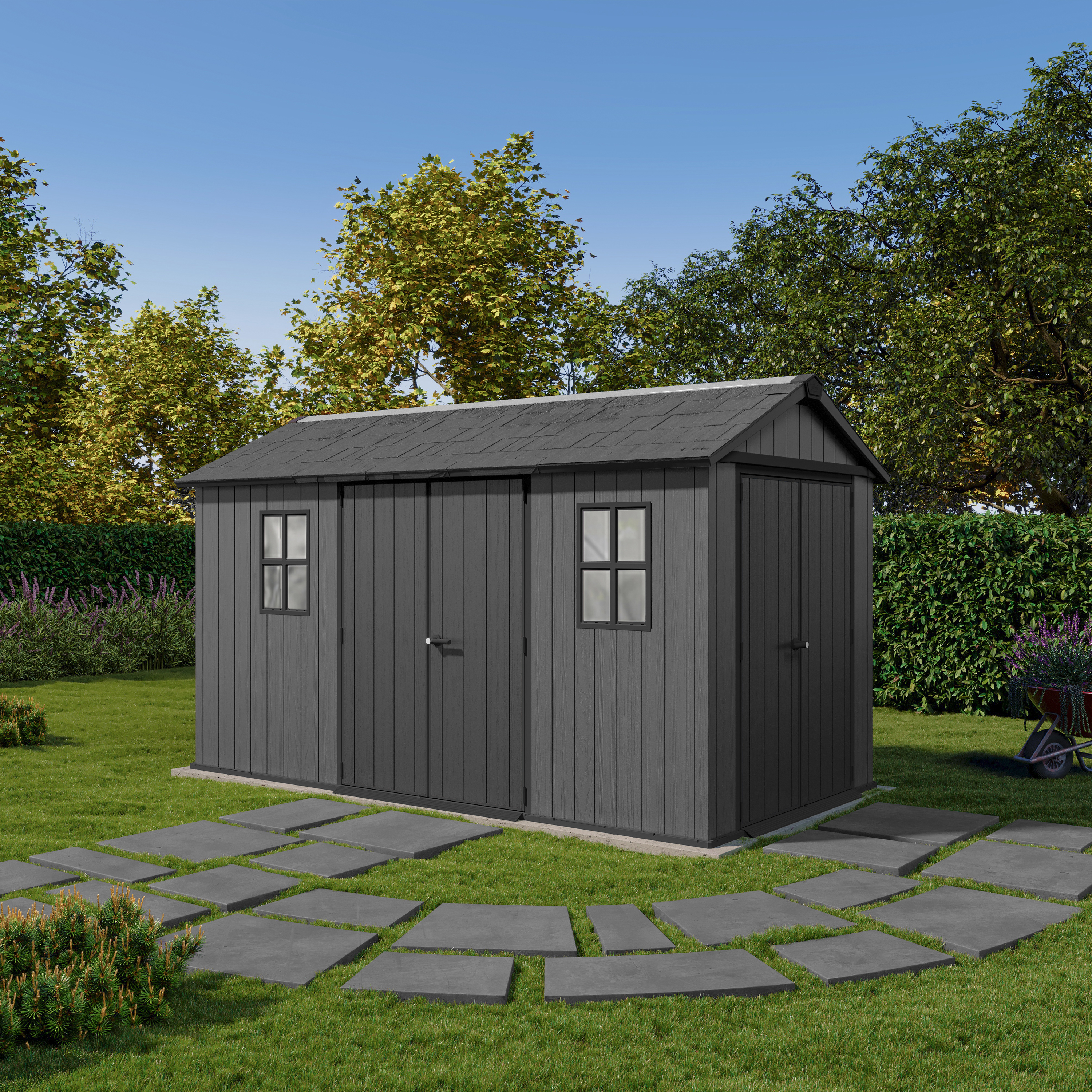 Keter Newton Plus Grey Shed - 7.5 x 13ft