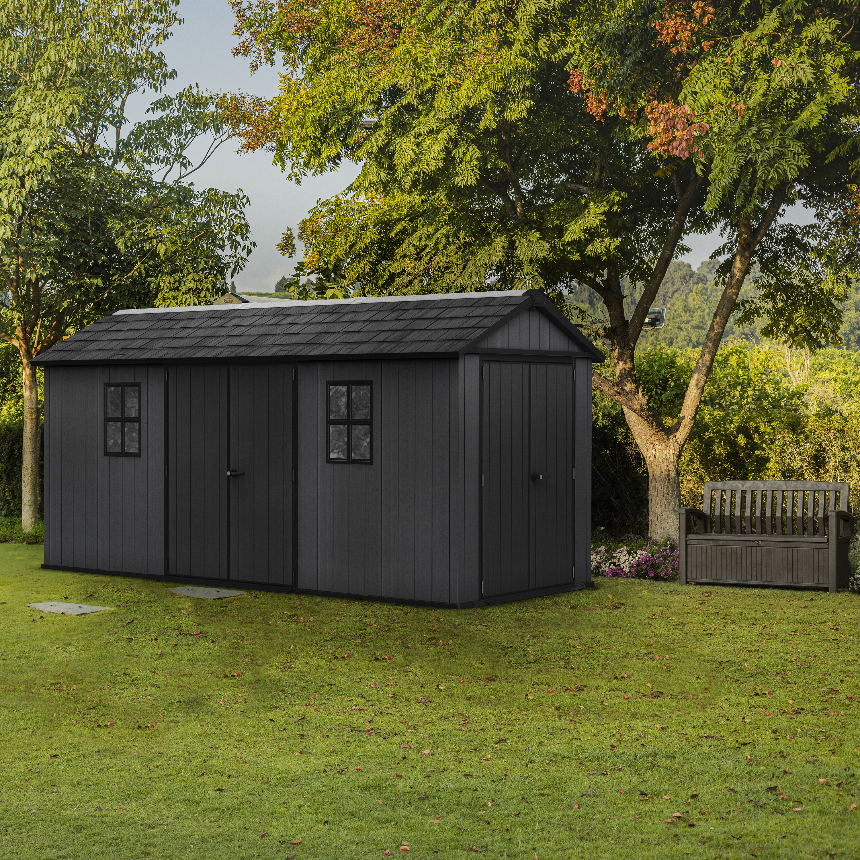 Keter Newton Plus Grey Shed - 7.5 x 15ft