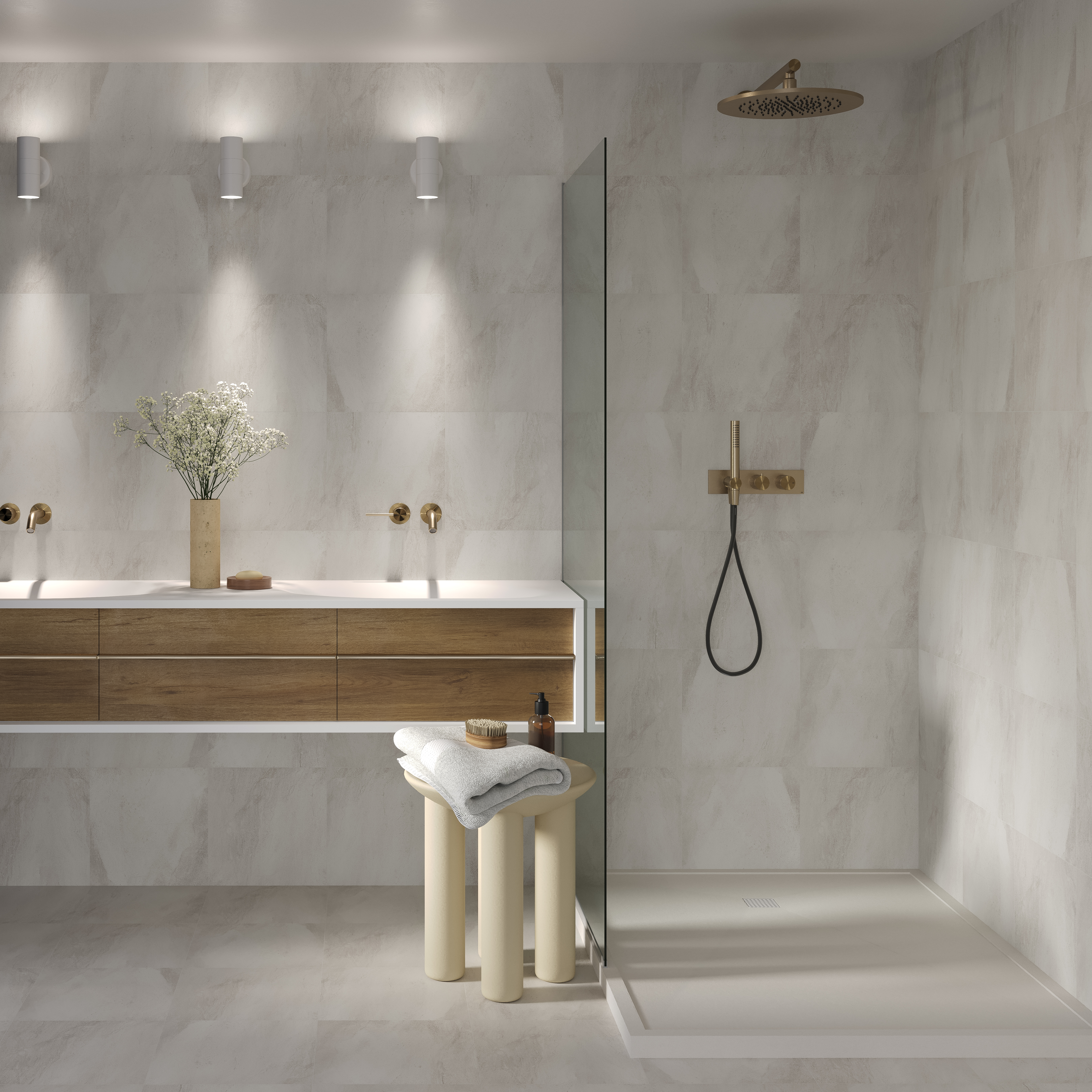 Wickes Petra Light Grey Matt Porcelain Wall & Floor Tile - 330 x 330mm
