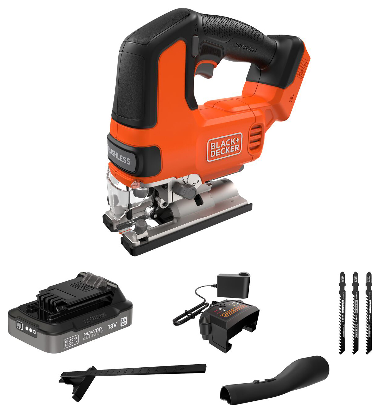 Black & Decker BLCJS78E1-GB 18V Cordless Brushless 165 Jigsaw - 1 x 2.5Ah
