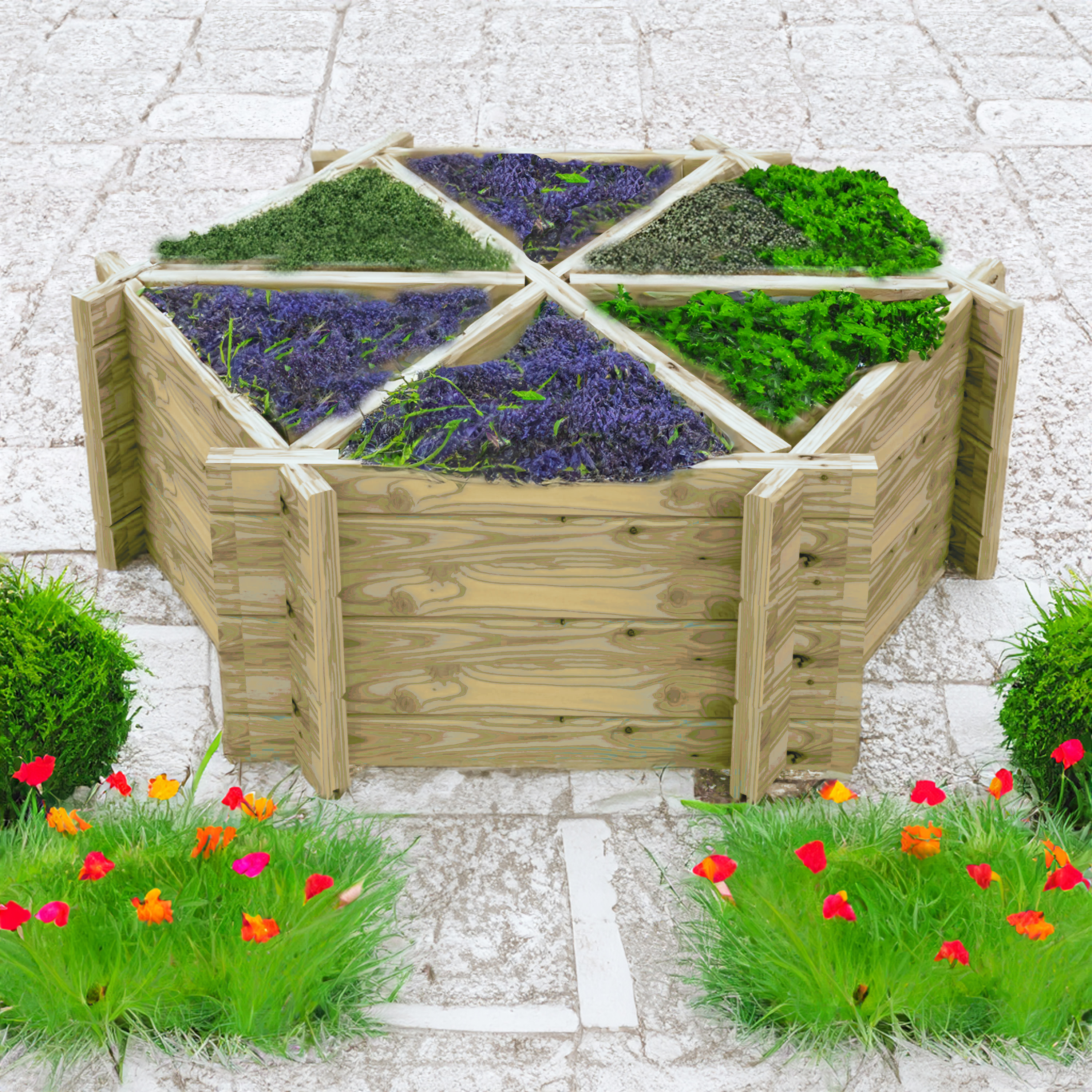Shire Hexagonal Planter 6 Segments - 140L