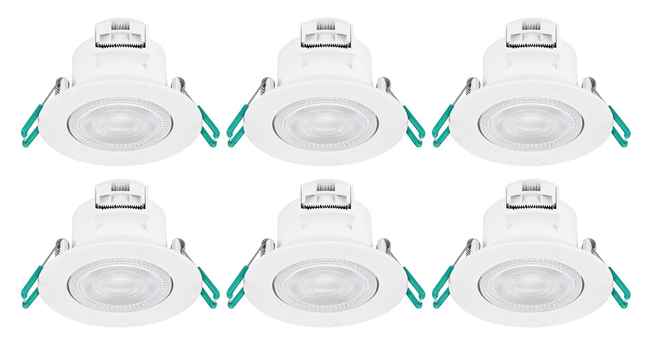Sylvania Sylspot IP65 Fixed LED Spotlight Warm White 500lm - Pack of 6