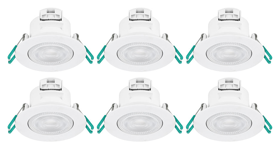 Sylvania Sylspot IP65 Fixed LED Spotlight Cool White 500lm - Pack of 6