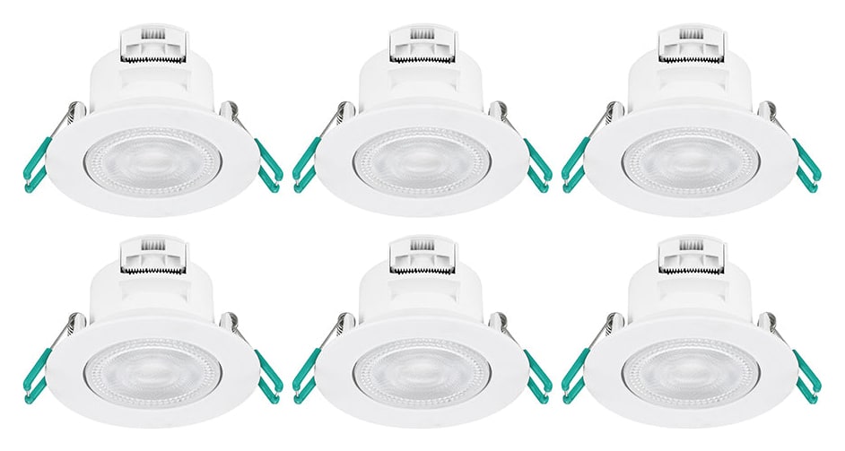Sylvania Sylspot IP65 Fixed LED Spotlight Cool White 500lm - Pack of 6