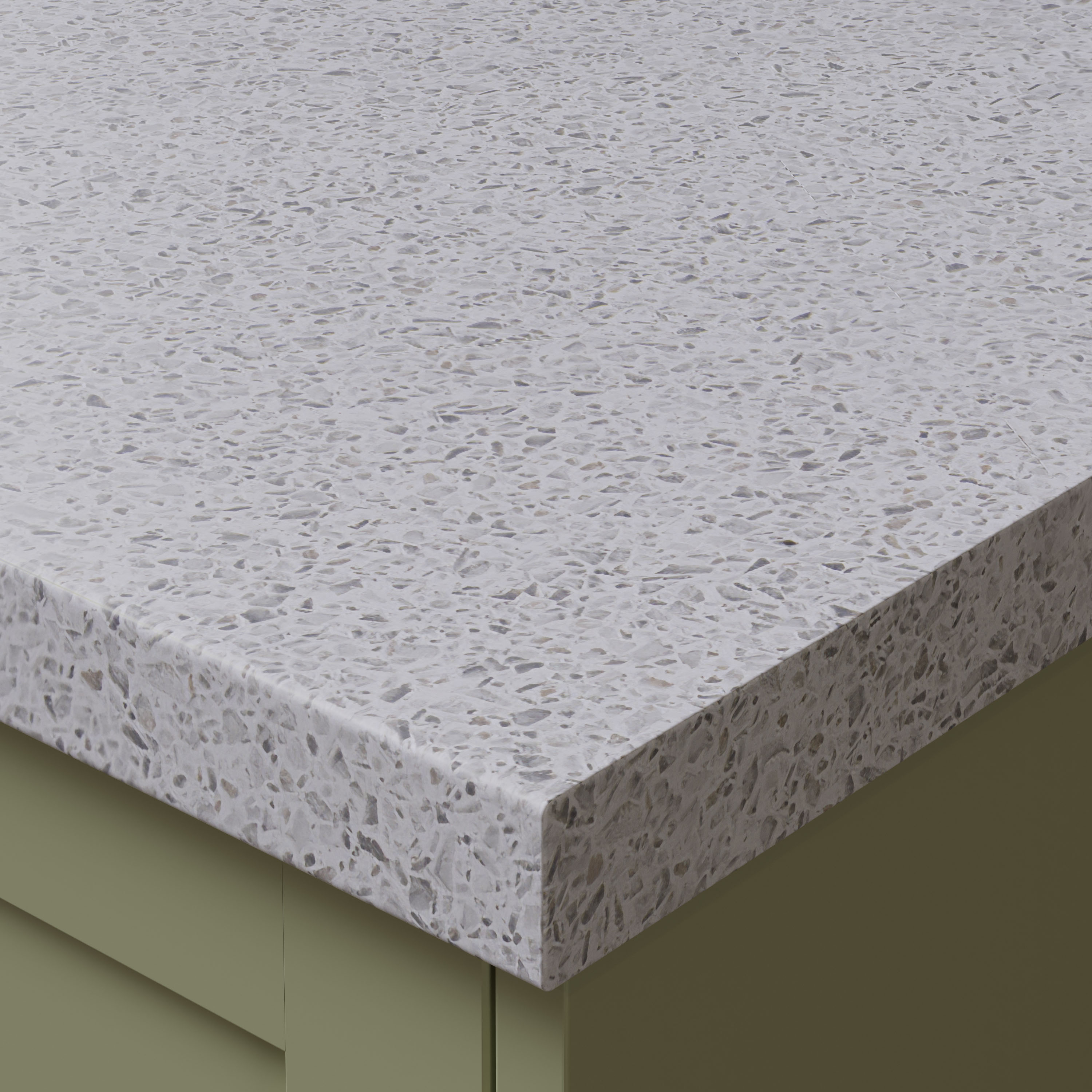 Lunar Quartzstone Postformed Laminate Kitchen Breakfast Bar - 4100mm x 900mm x 38mm