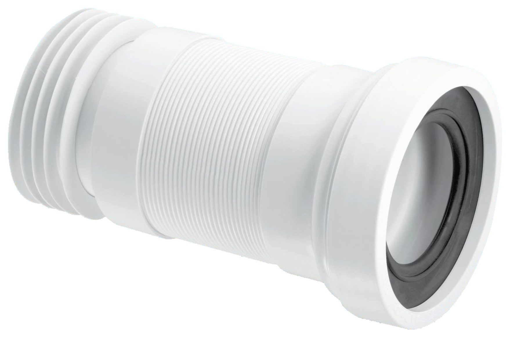 McAlpine WC-F23R White Flexible Straight Toilet Pan Connector 140-290mm