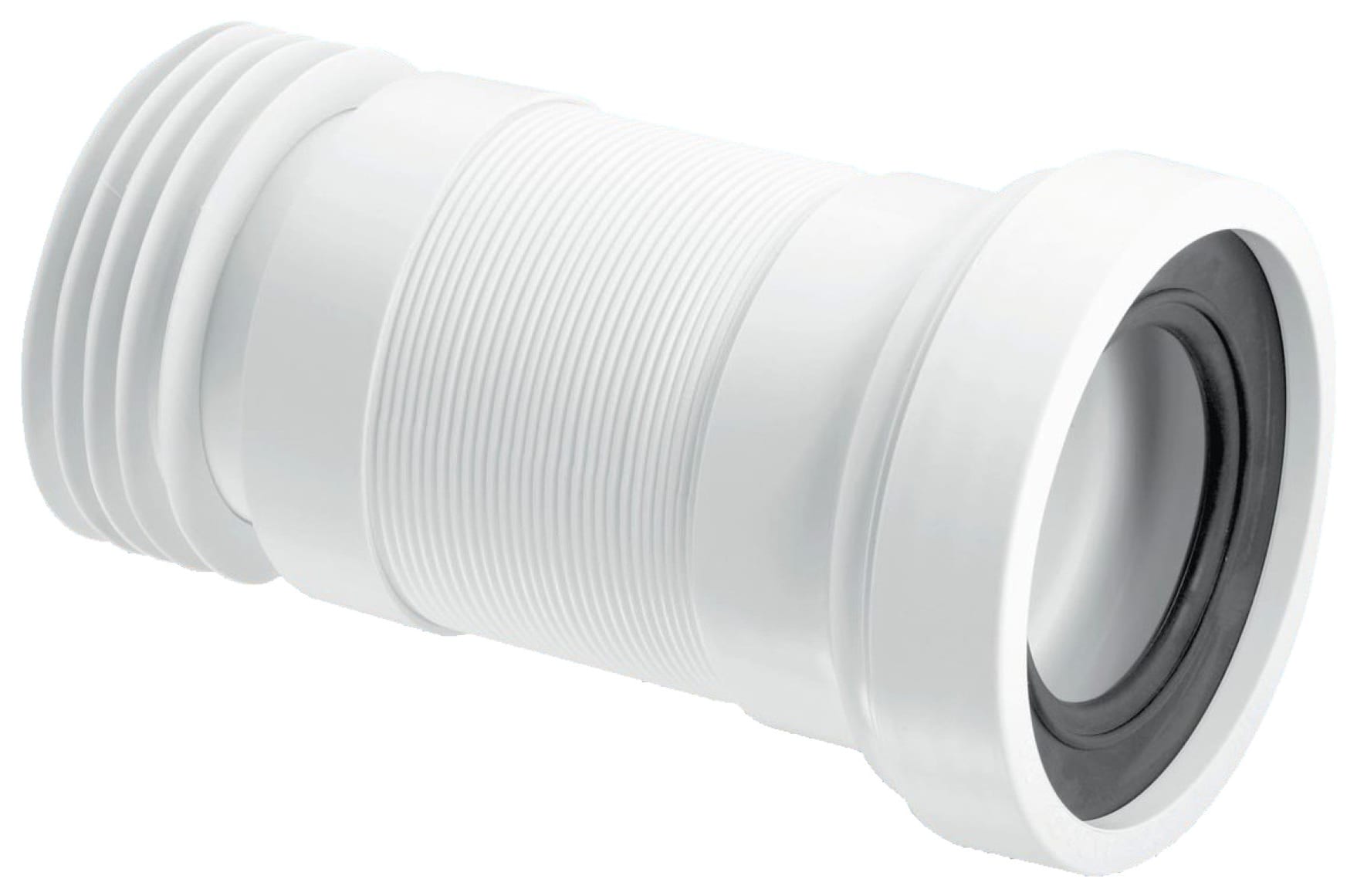 McAlpine WC-F23R White Flexible Straight Toilet Pan Connector 140-290mm