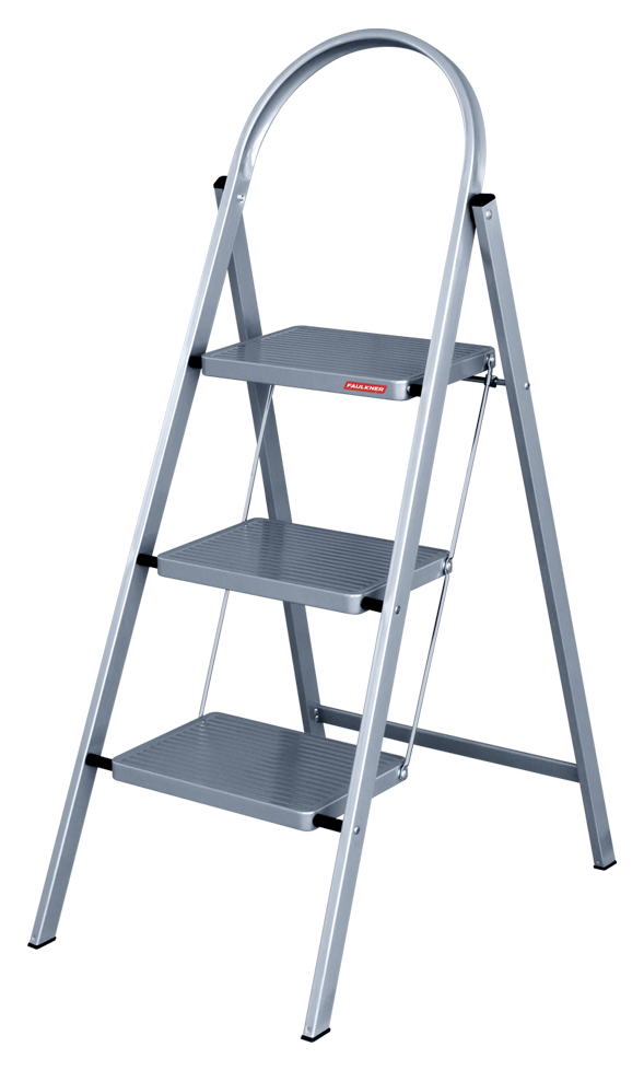 Faulkner 3 Step Grey Step Stool