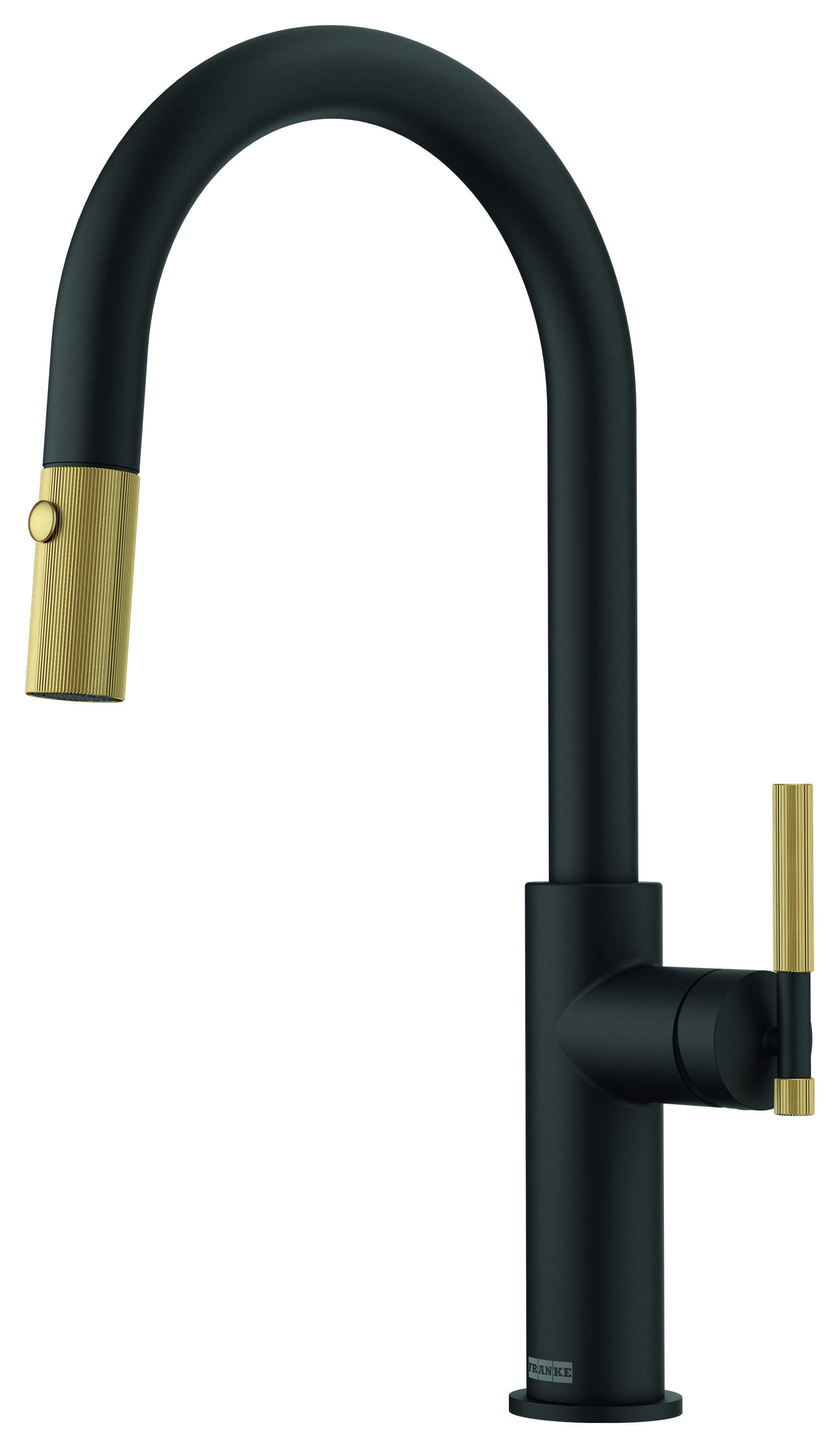 Franke Maris Stripes Pull Out Tap - Matt Black & Gold