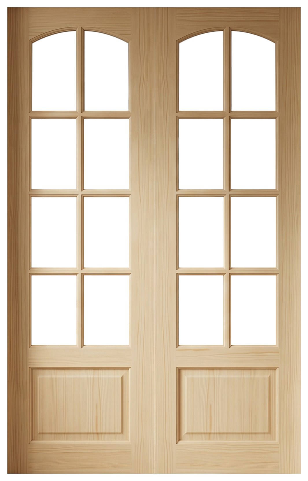 Wickes Clifton 8 Lite Clear Pine Glazed Internal French Door - 1981 x 1168mm