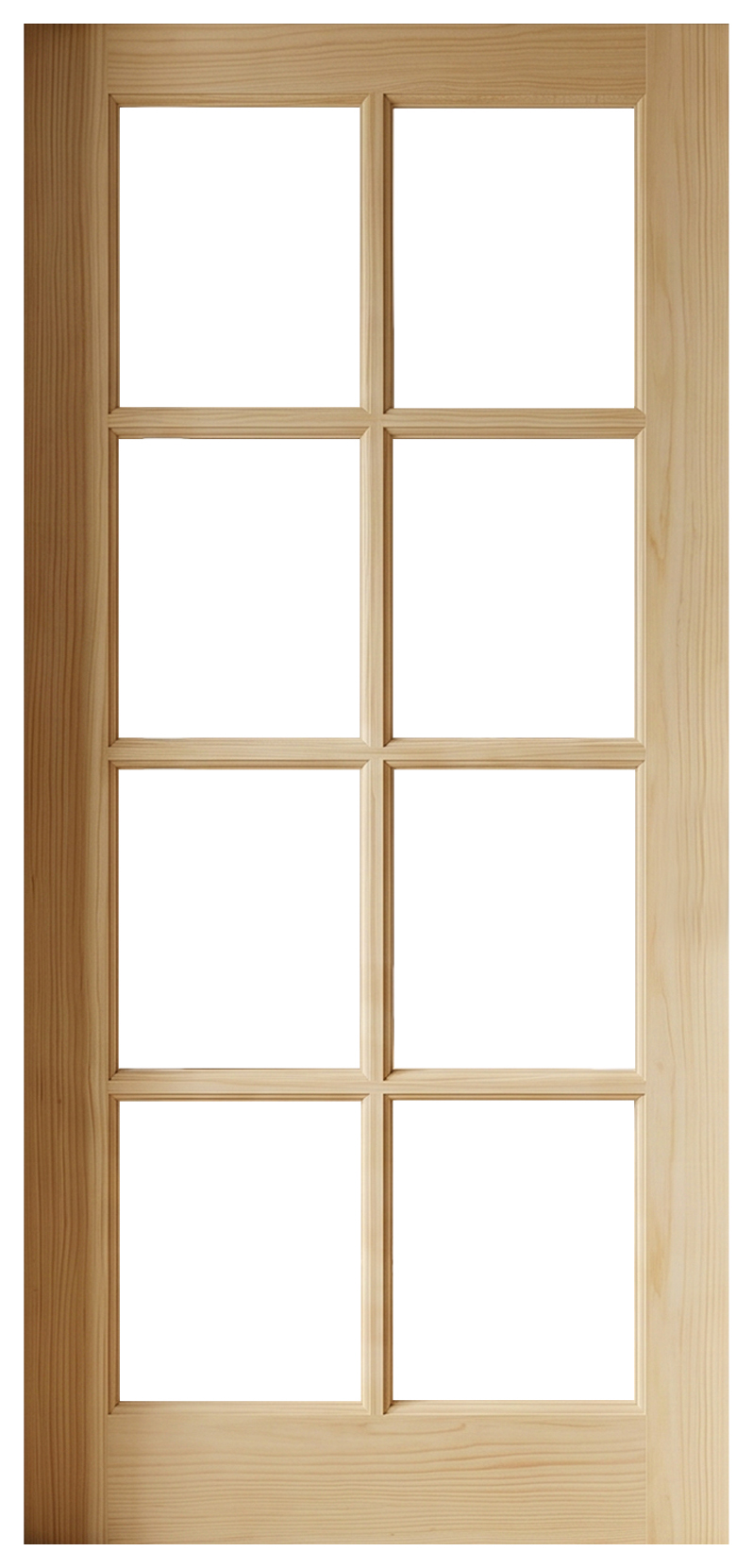 Wickes Clifton 8 Lite Glazed Clear Pine Internal Door - 1981 x 762mm