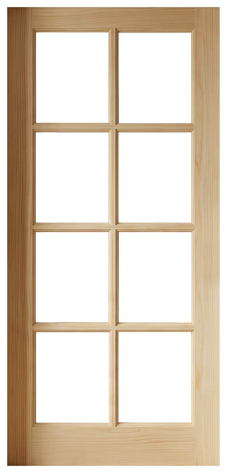 Wickes Clifton 8 Lite Glazed Clear Pine Internal Door - 1981 x 762mm
