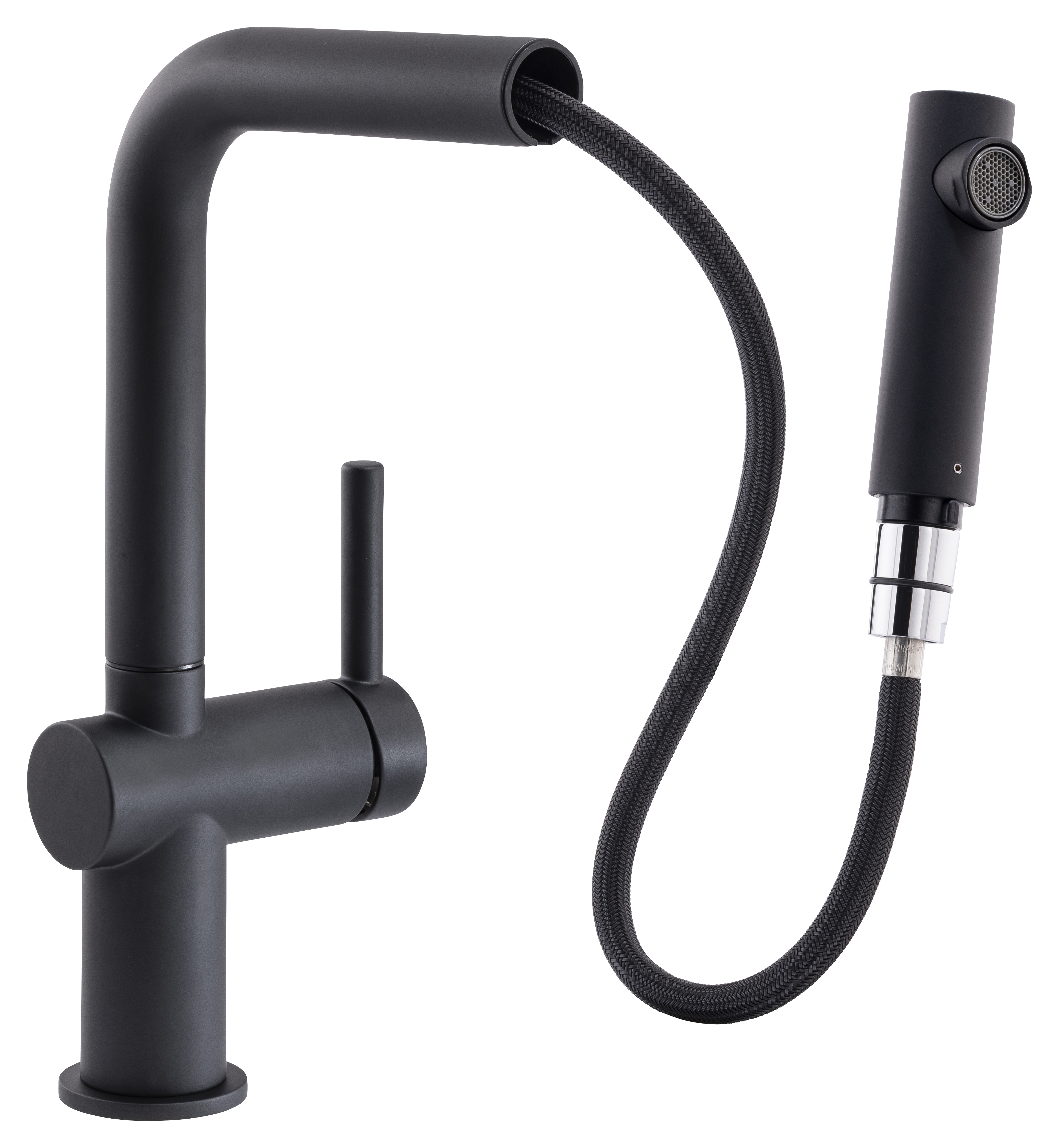 Abode Logik Single Lever Pull Out Kitchen Tap - Matt Black