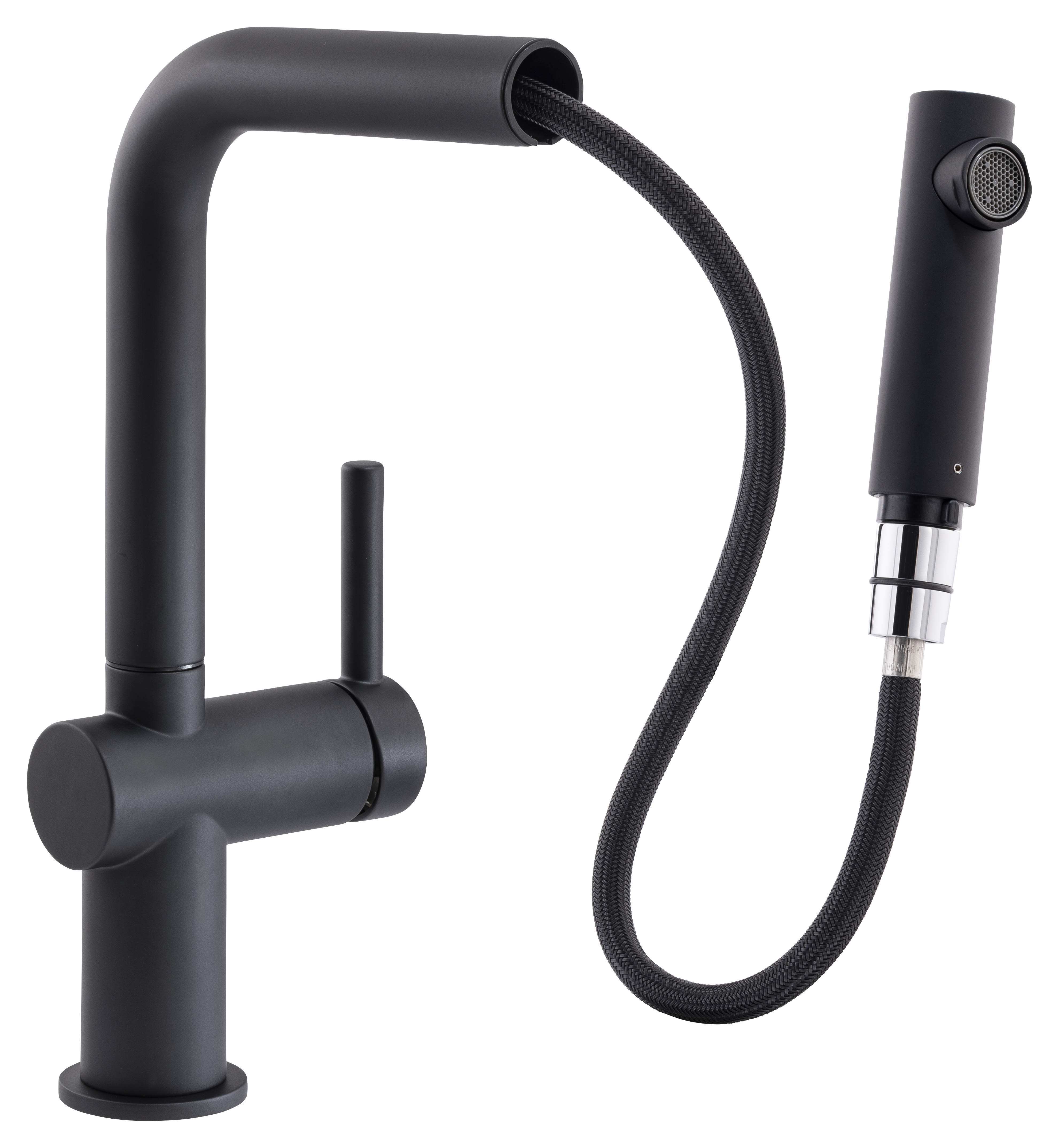 Abode Logik Single Lever Pull Out Kitchen Tap - Matt Black