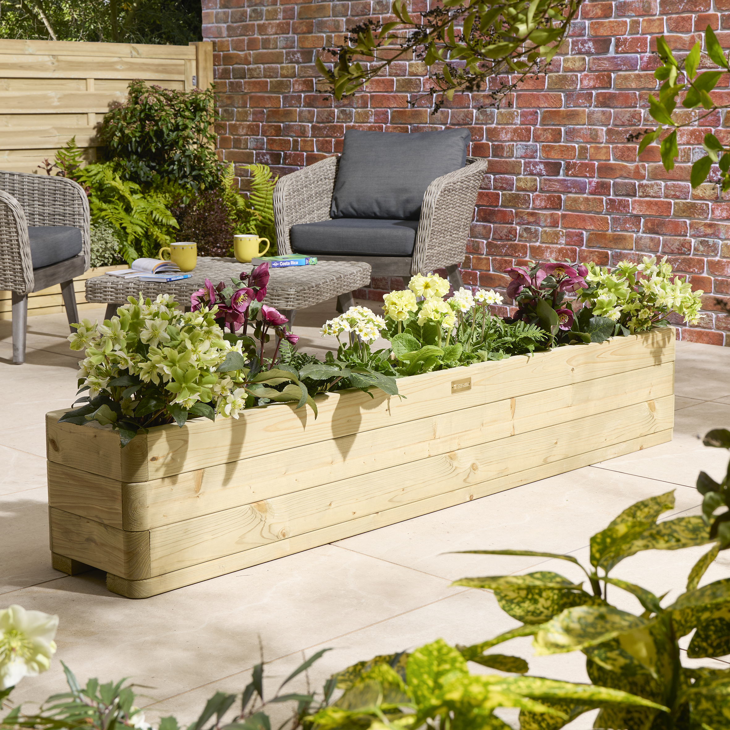 Rowlinson Marberry Trough Planter - 1.8m