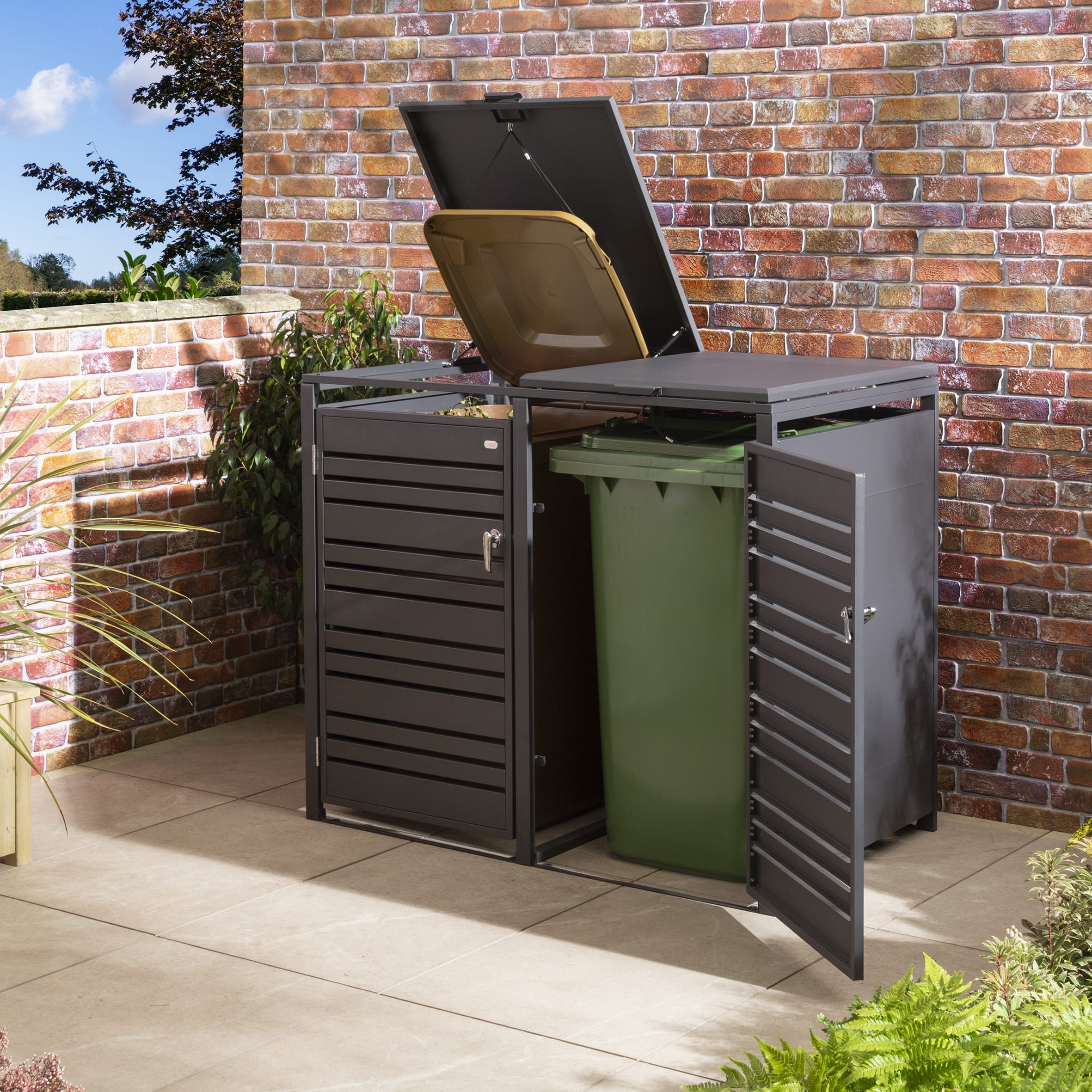 Rowlinson Chelsea Double Bin Store - Anthracite