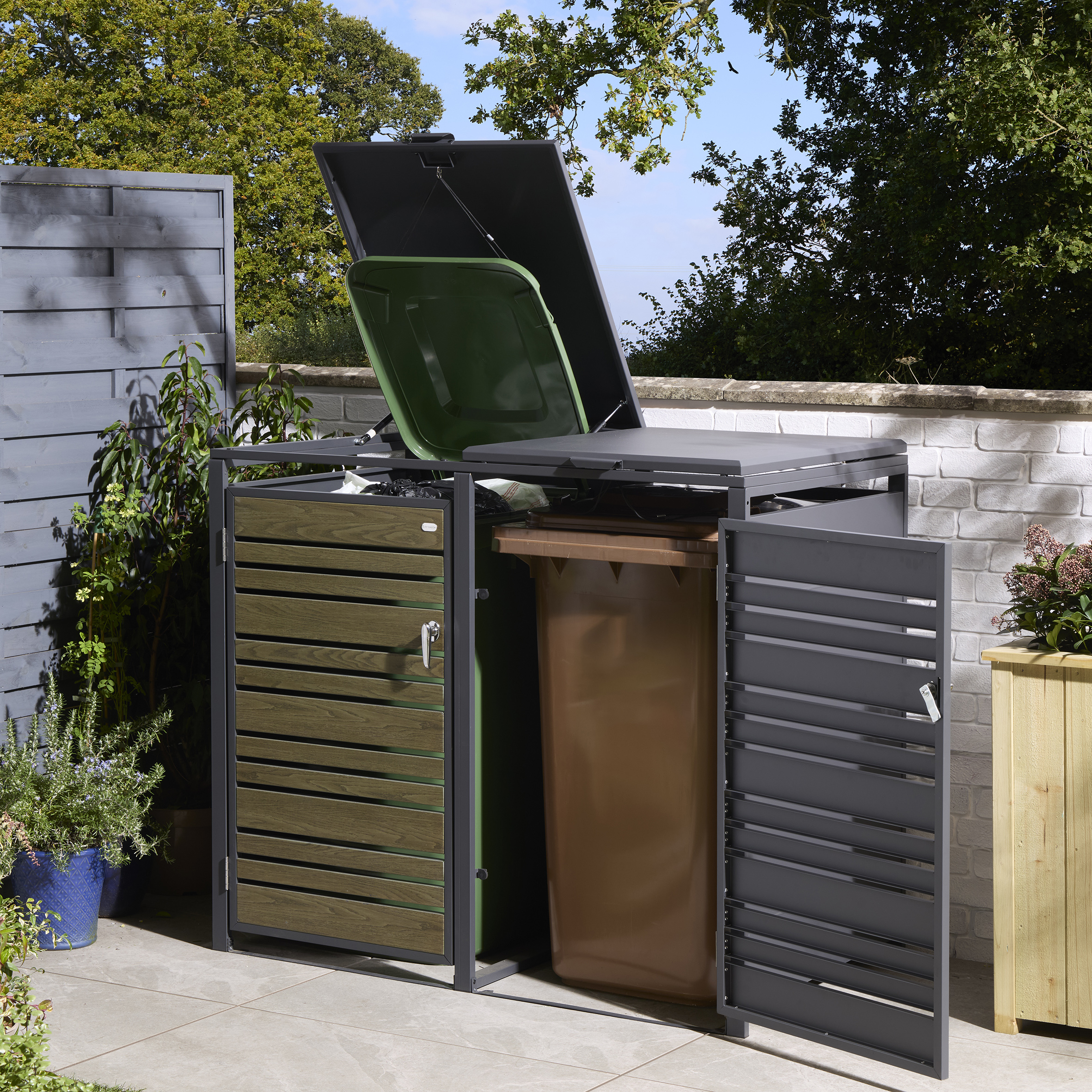 Rowlinson Chelsea Double Bin Store - Oak