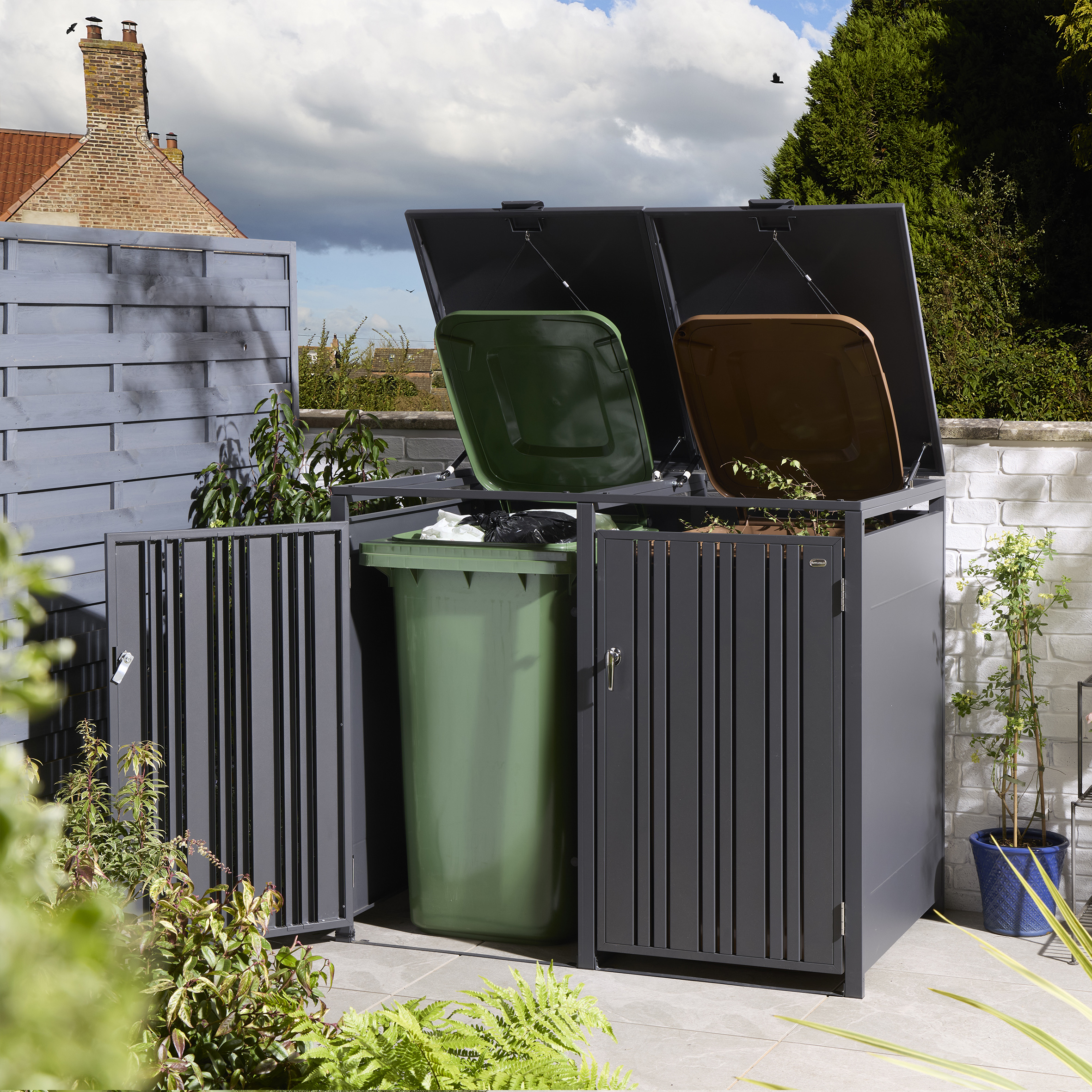 Rowlinson Wimbledon Double Bin Store - Anthracite