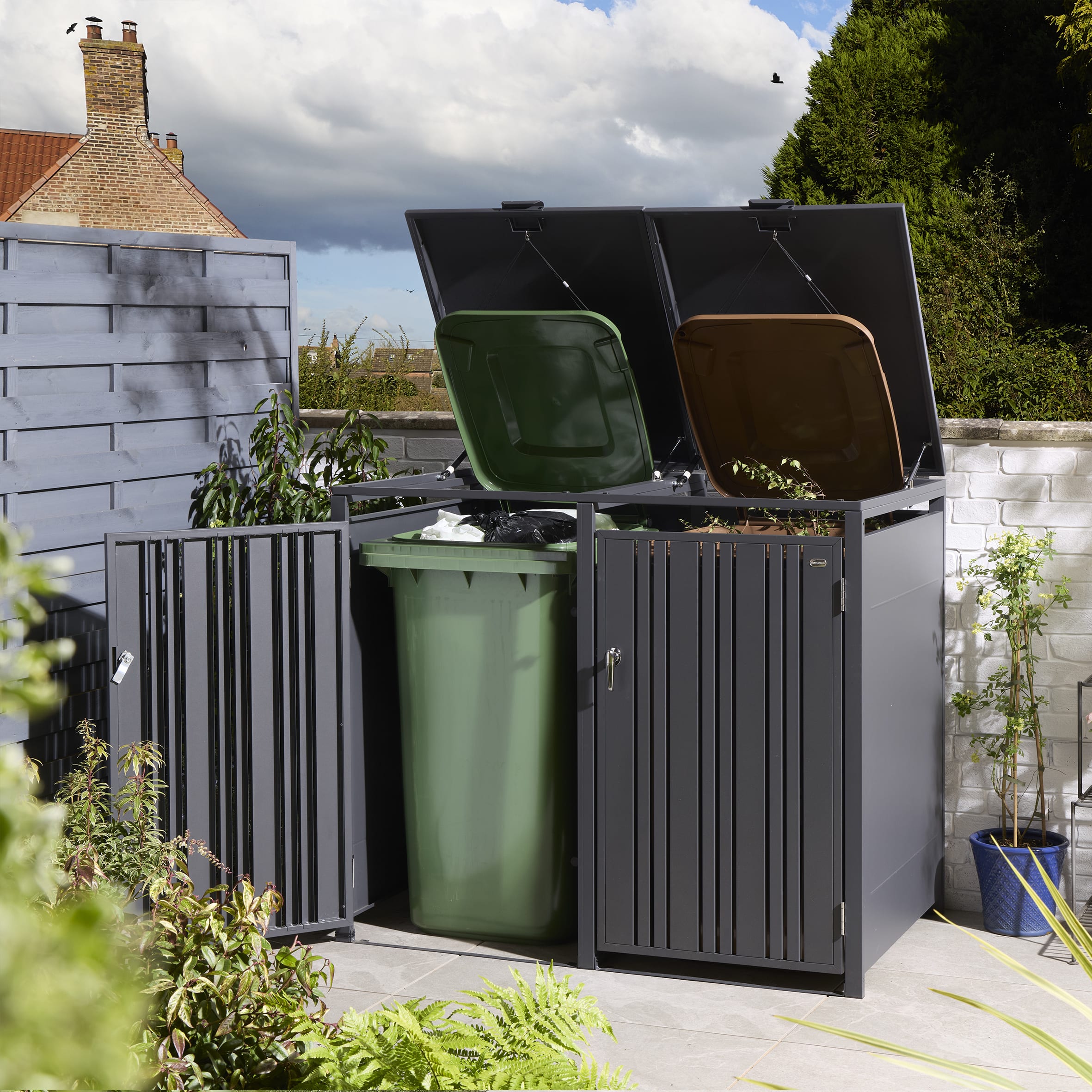 Rowlinson Wimbledon Double Bin Store - Anthracite