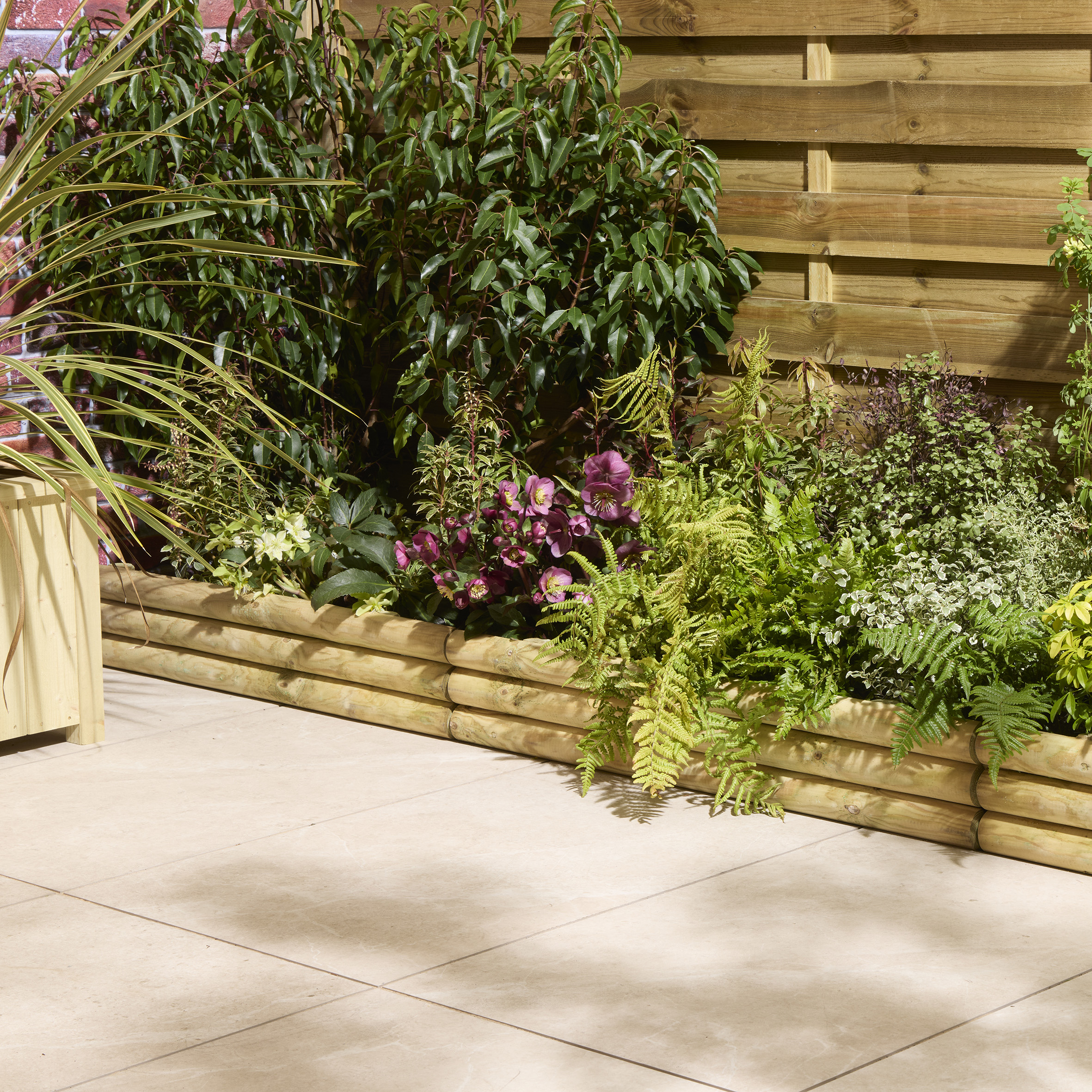 Rowlinson Horizontal Log Edging - Pack Of 4