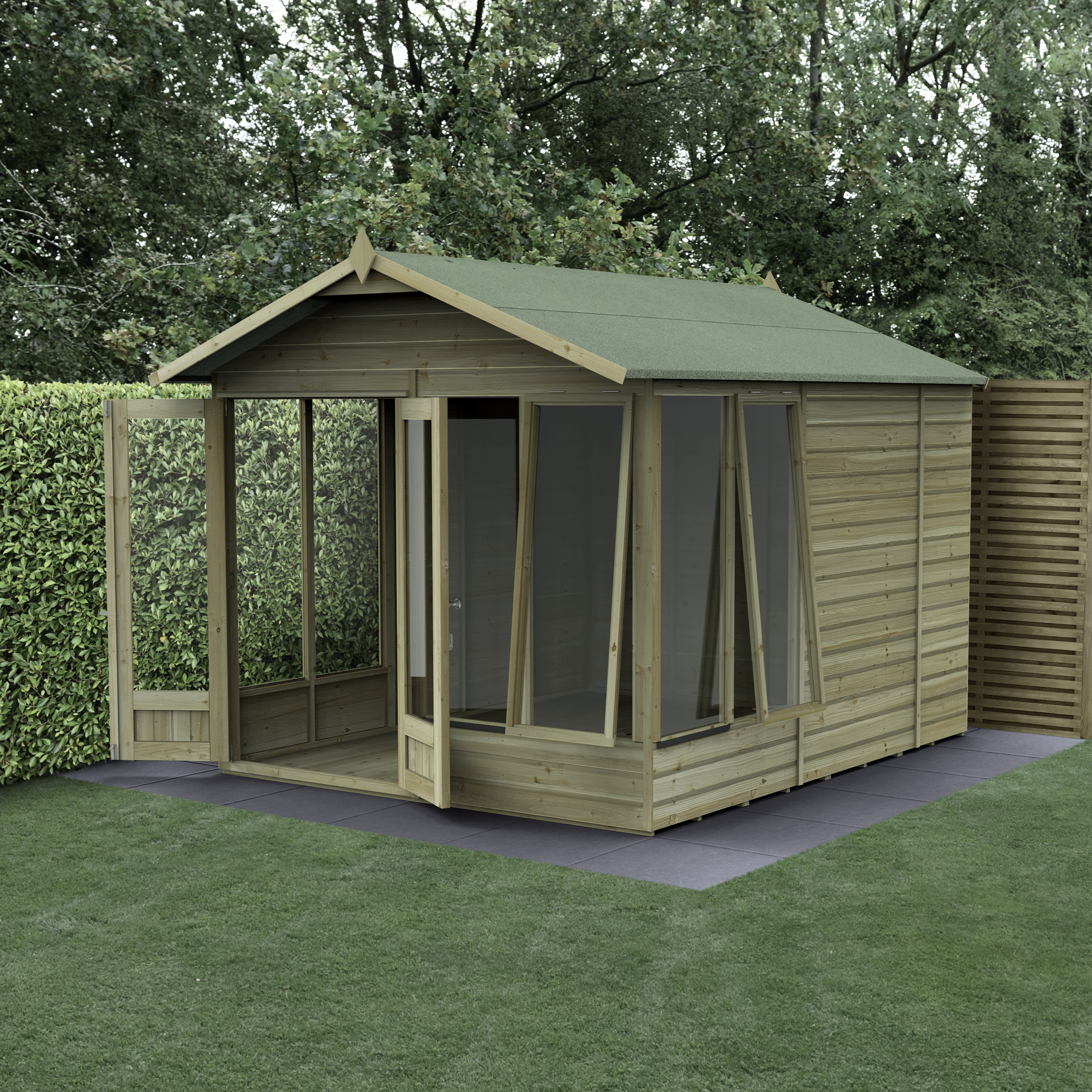 Beckwood Apex 2 Opening Windows Summerhouse - 8ft x 10ft with Assembly