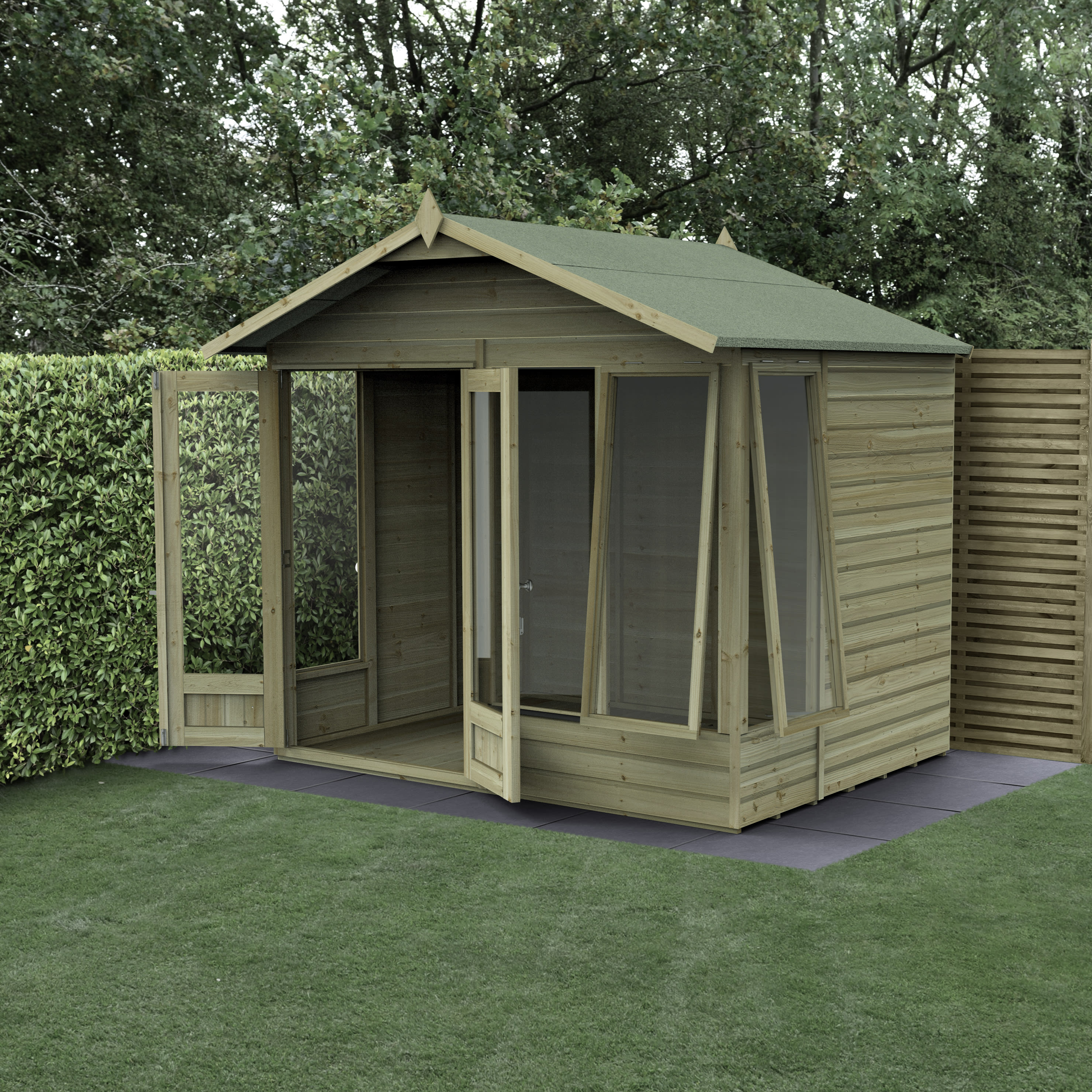 Beckwood Apex 2 Opening Windows Summerhouse - 8ft x 6ft with Assembly