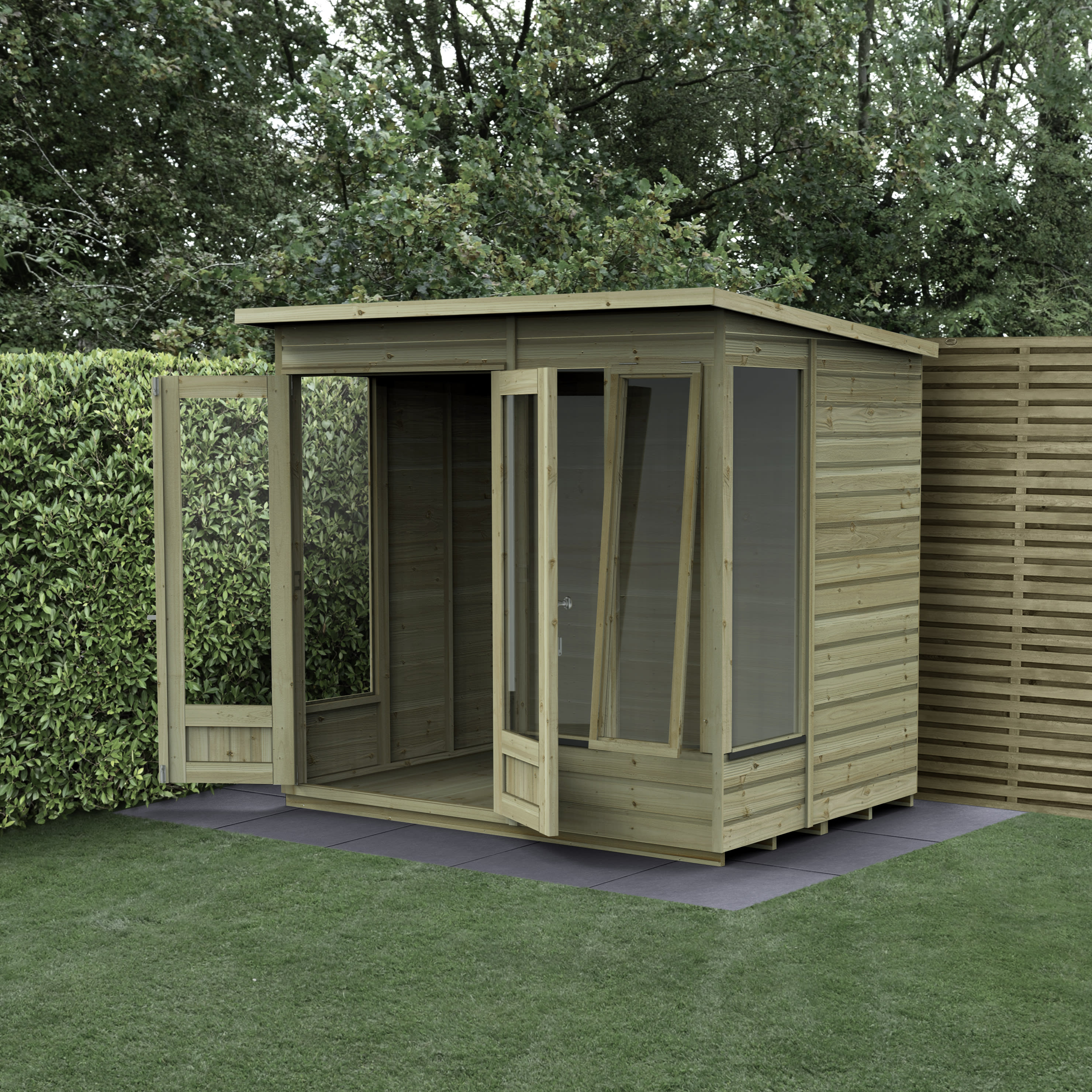 Beckwood Pent Double Door Summerhouse - 7ft x 5ft