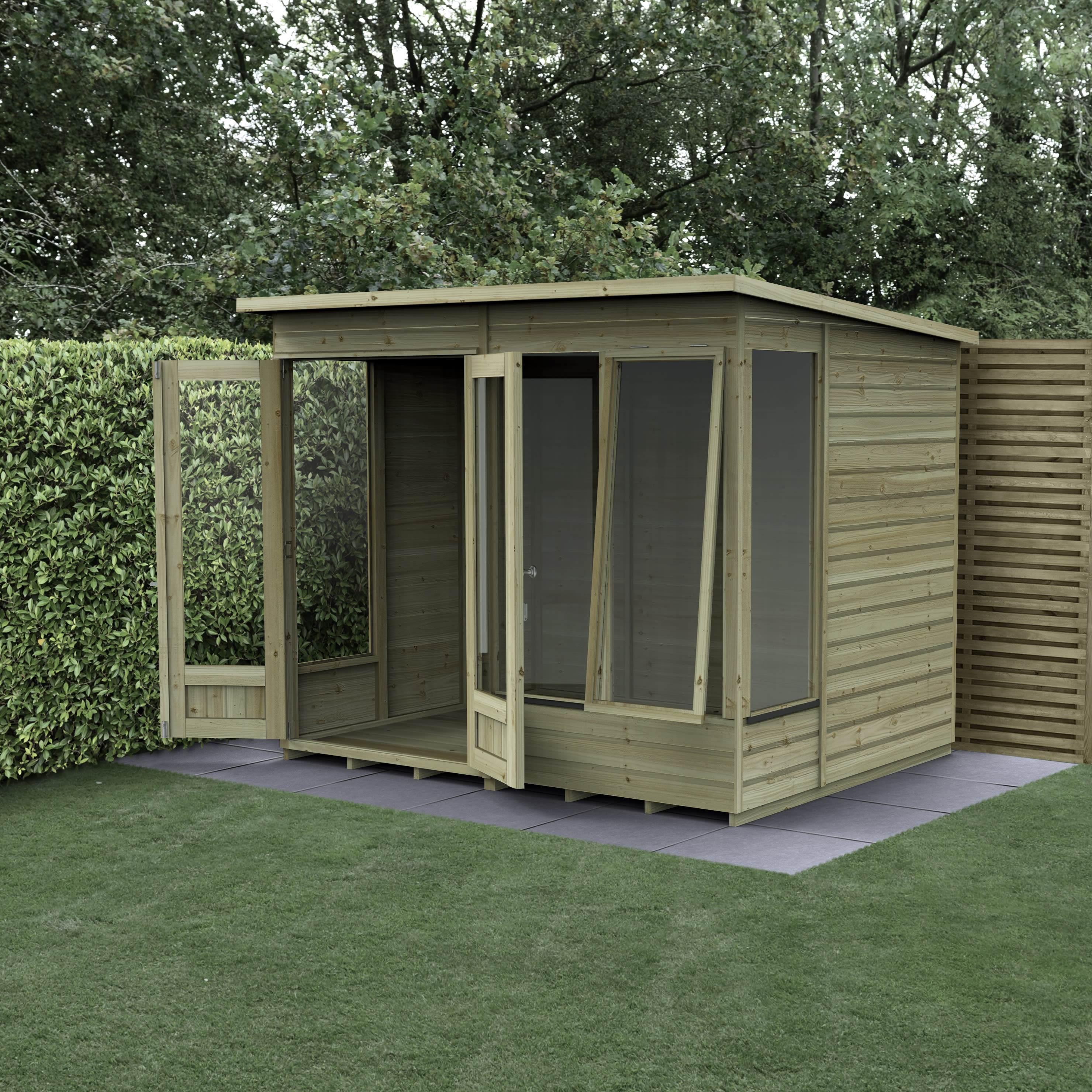 Beckwood Pent Double Door Summerhouse - 8ft x 6ft with Assembly