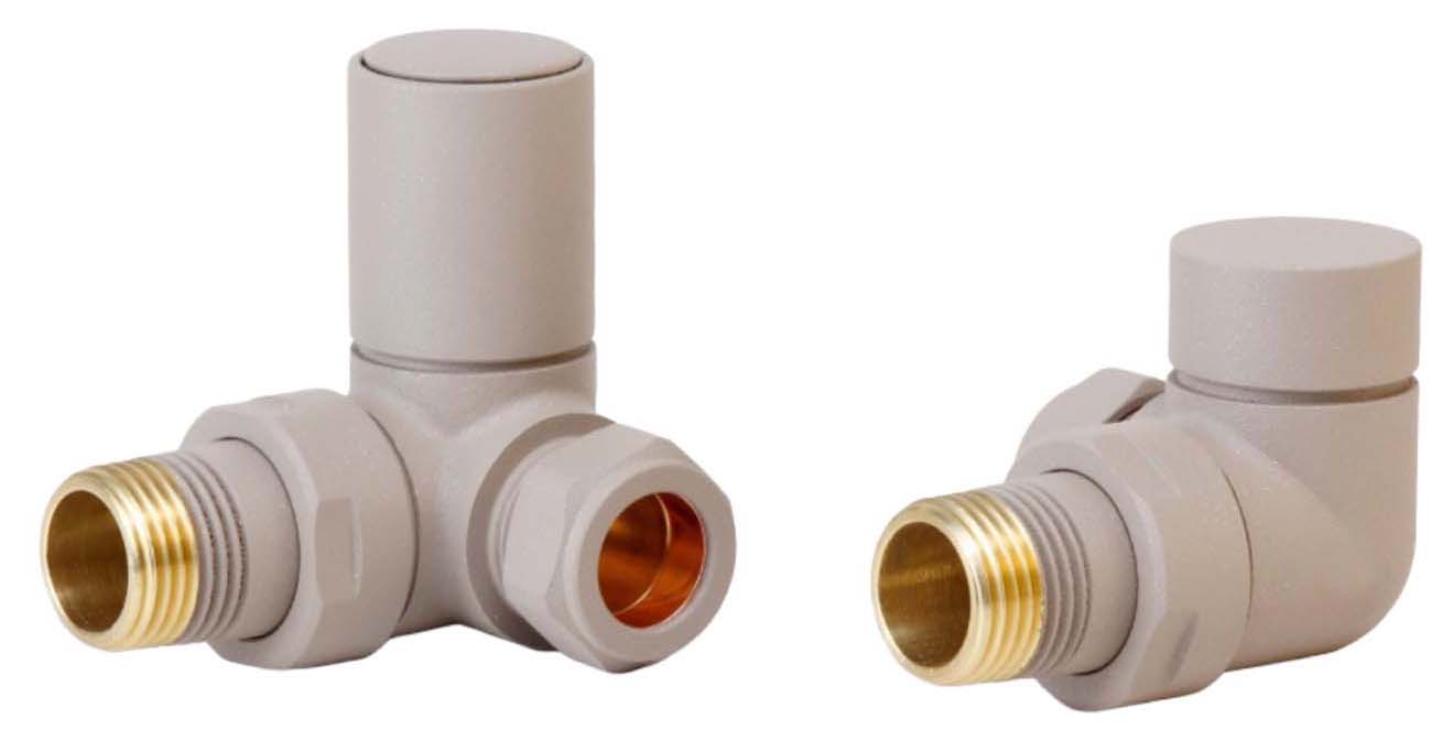 Towelrads Cappuccino Corner Round Radiator Valve - 15mm - Pack of 2
