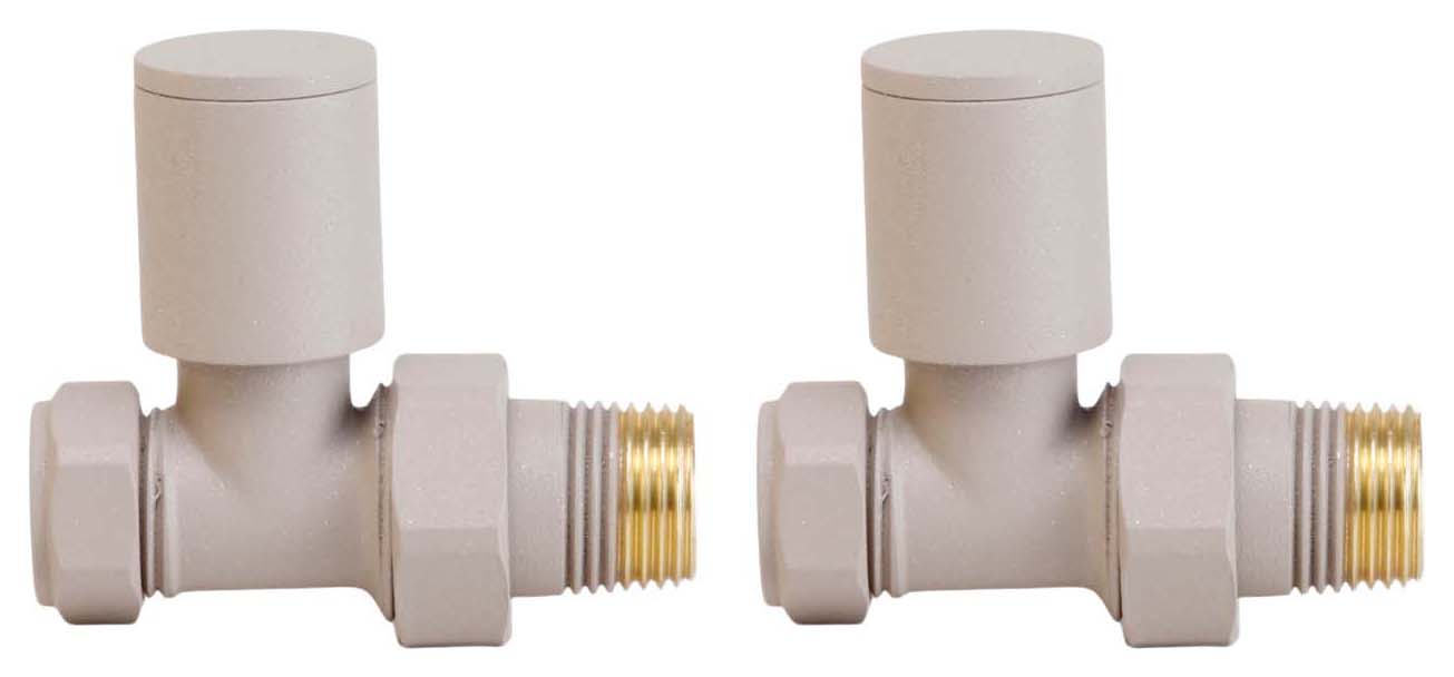 Towelrads Cappuccino Straight Round Manual Radiator Valve - 15mm - Pack of 2