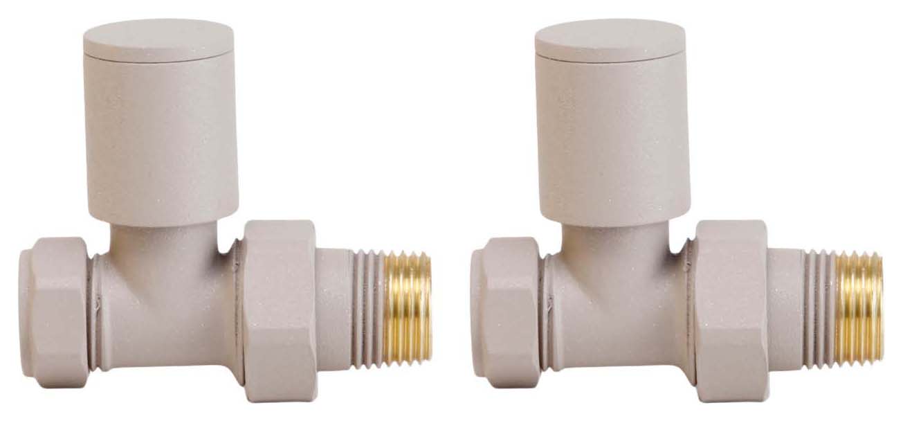 Towelrads Cappuccino Straight Round Manual Radiator Valve - 15mm - Pack of 2