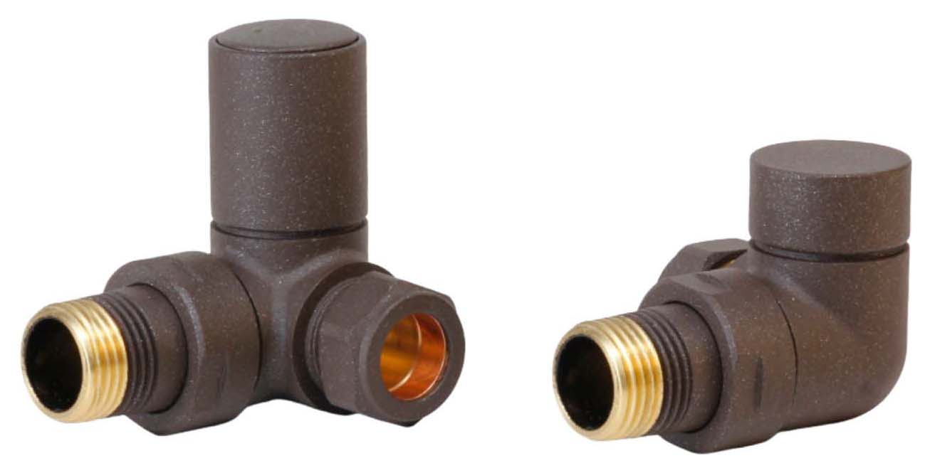 Towelrads Mocha Corner Round Radiator Valve - 15mm - Pack of 2