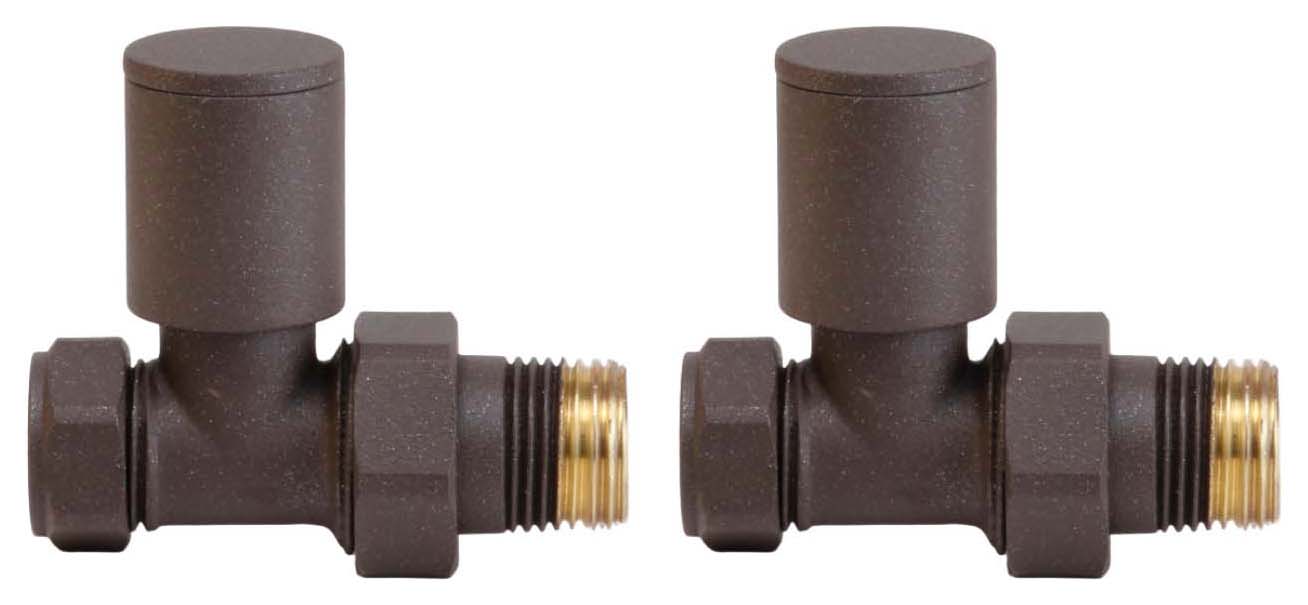 Towelrads Cappuccino Straight Round Radiator Valve - 15mm - Pack of 2