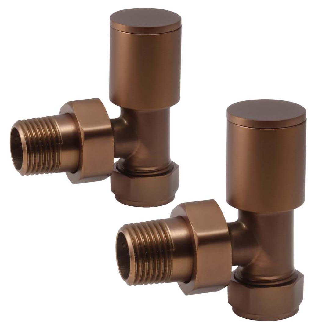Towelrads Bronze Angled Round Radiator Valve 15mm - Pack of 2