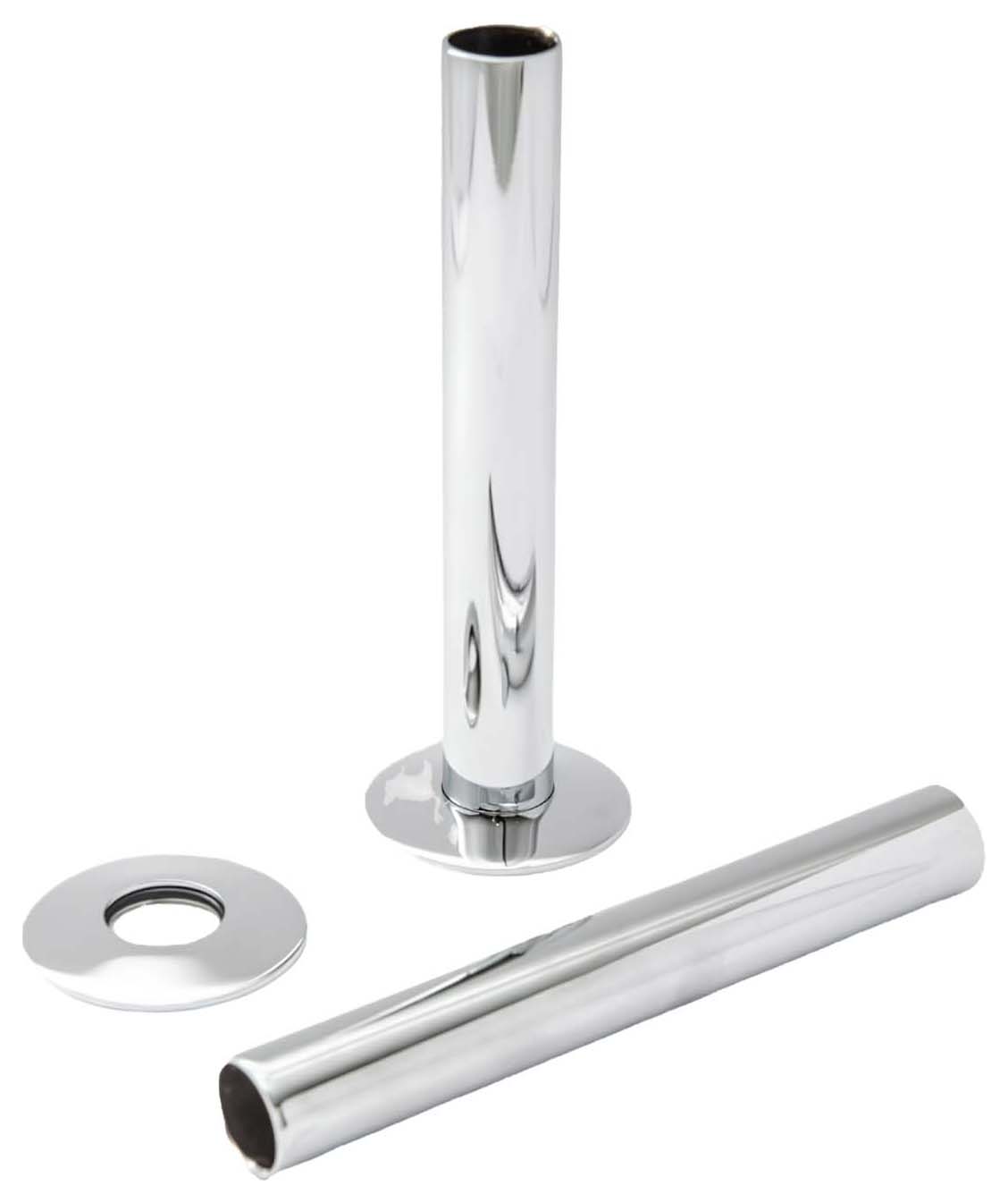 Towelrads Chrome Radiator Pipe Sleeve & Shroud Set - 130mm