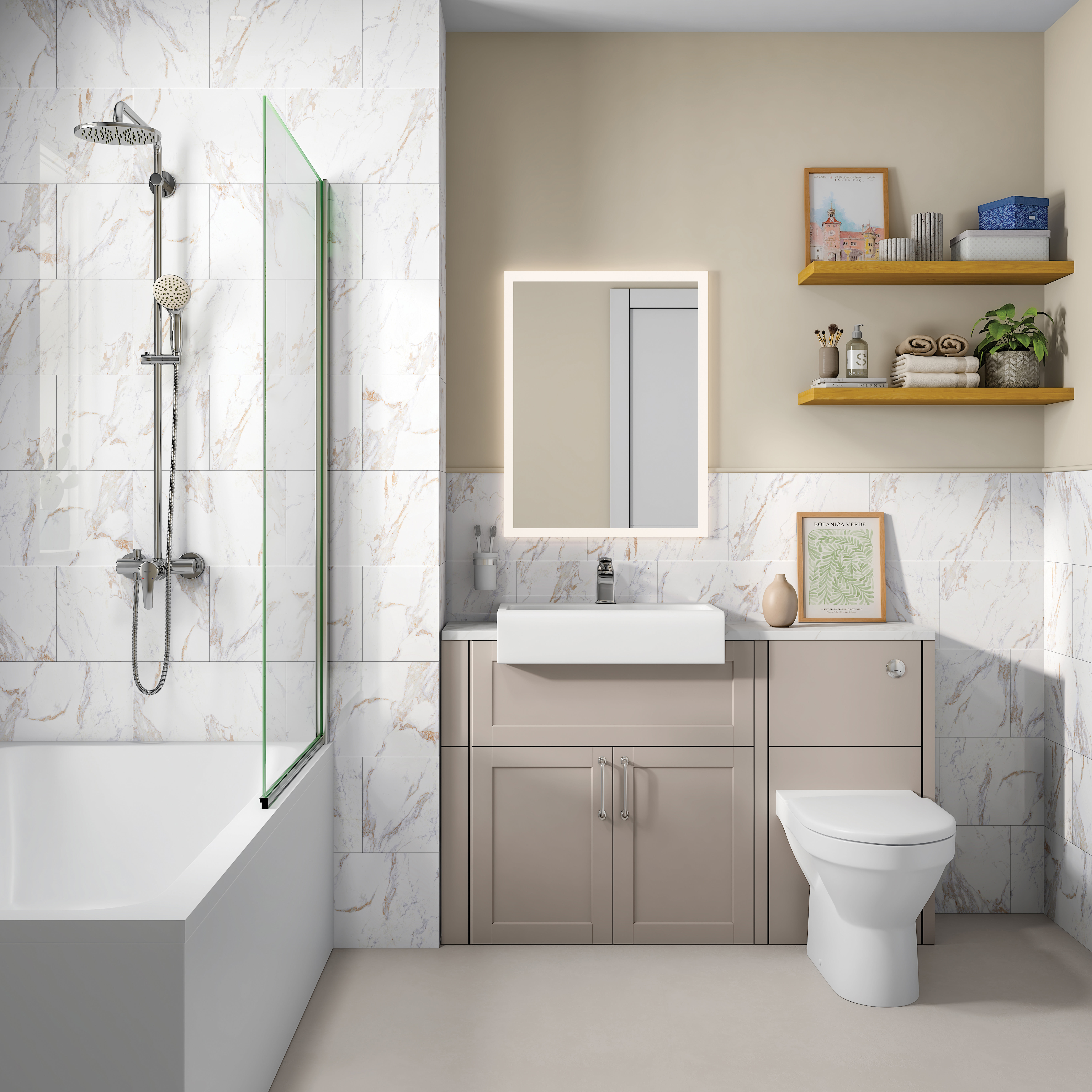 Wickes Calacatta Calda Ceramic Wall Tile - 400 x 250mm
