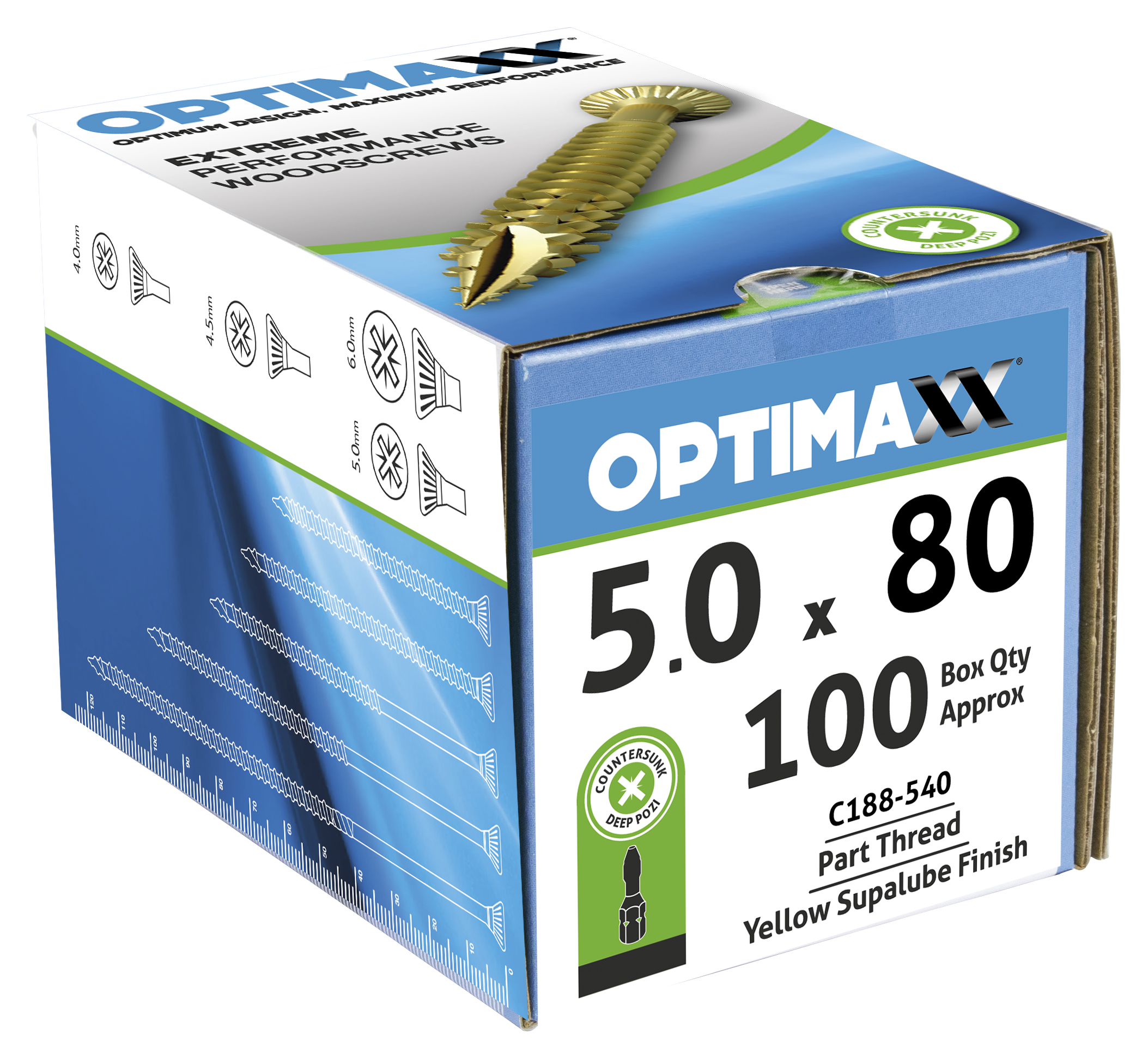 Optimaxx Extreme Performance Wood Screw 5 x 80mm