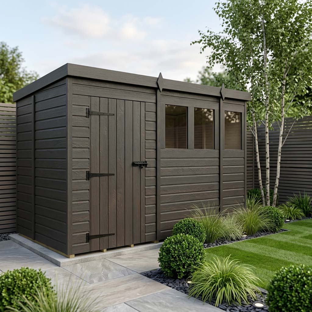 DIY Sheds Pent Roof Composite Garden Shed - 15ft x 5ft