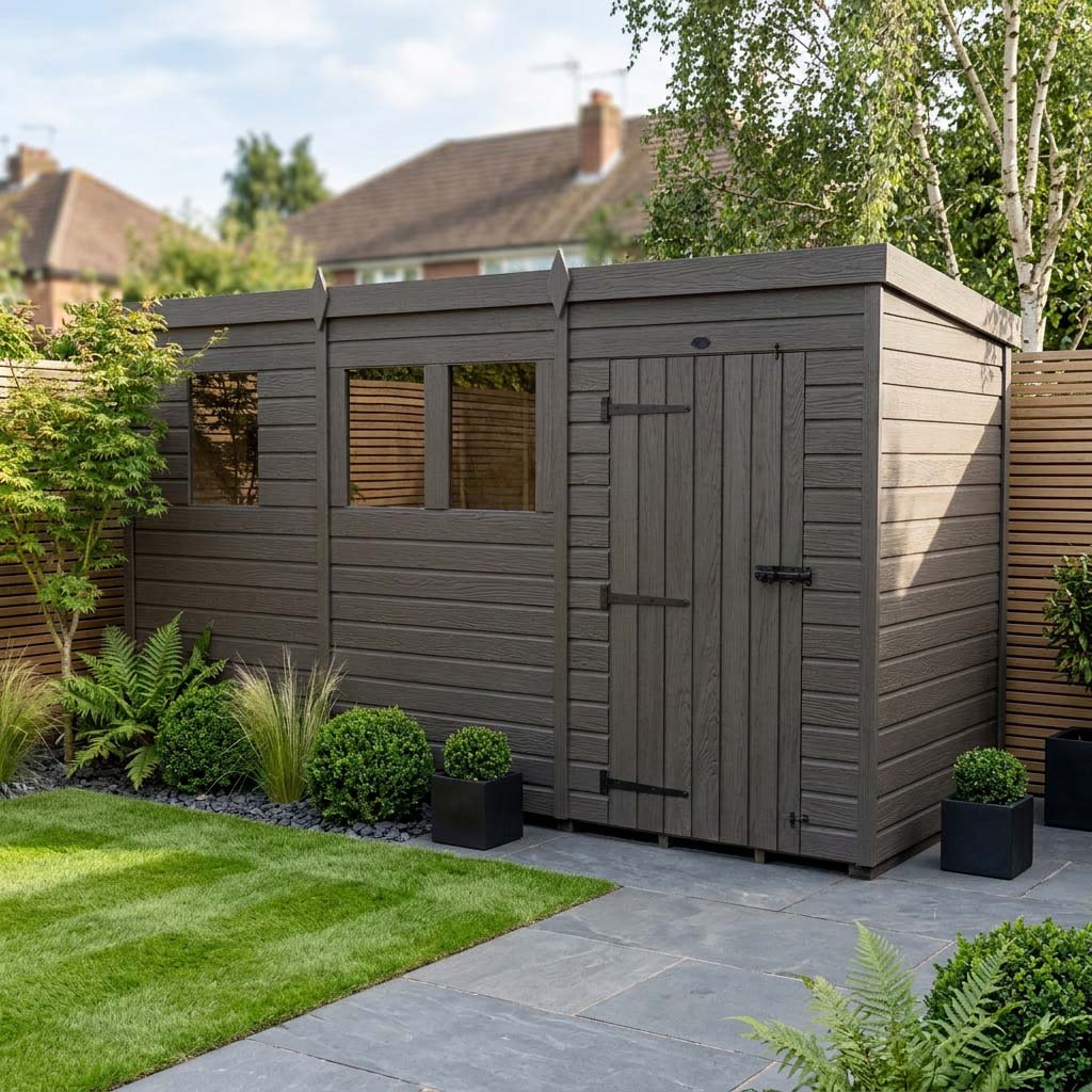 Diy Sheds Pent Roof Composite Garden Shed - 13ft X 7ft