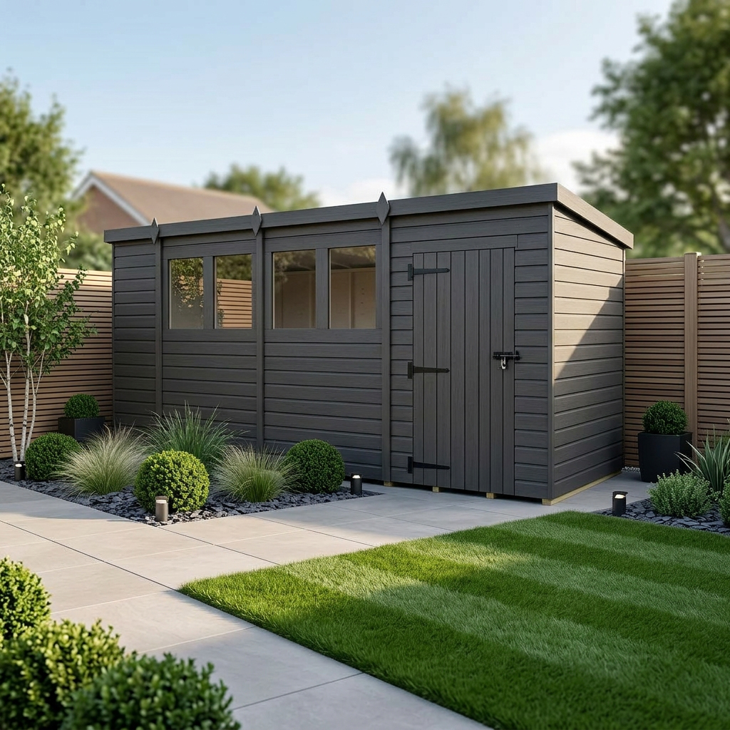 DIY Sheds Pent Roof Composite Garden Shed -